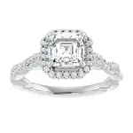 Ever & Ever Asscher Cut Halo and Twisted Band