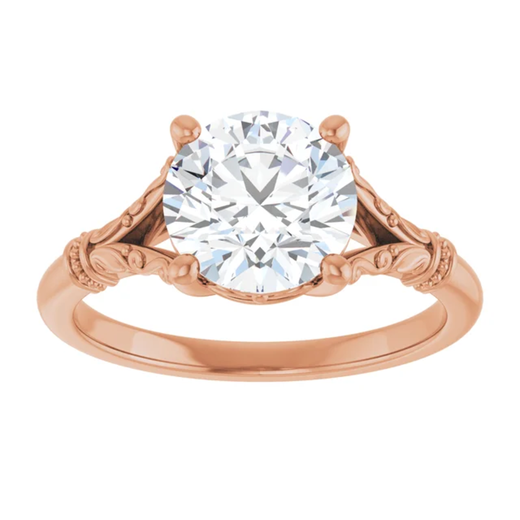 Ever & Ever Ornate Split Shank Round Diamond