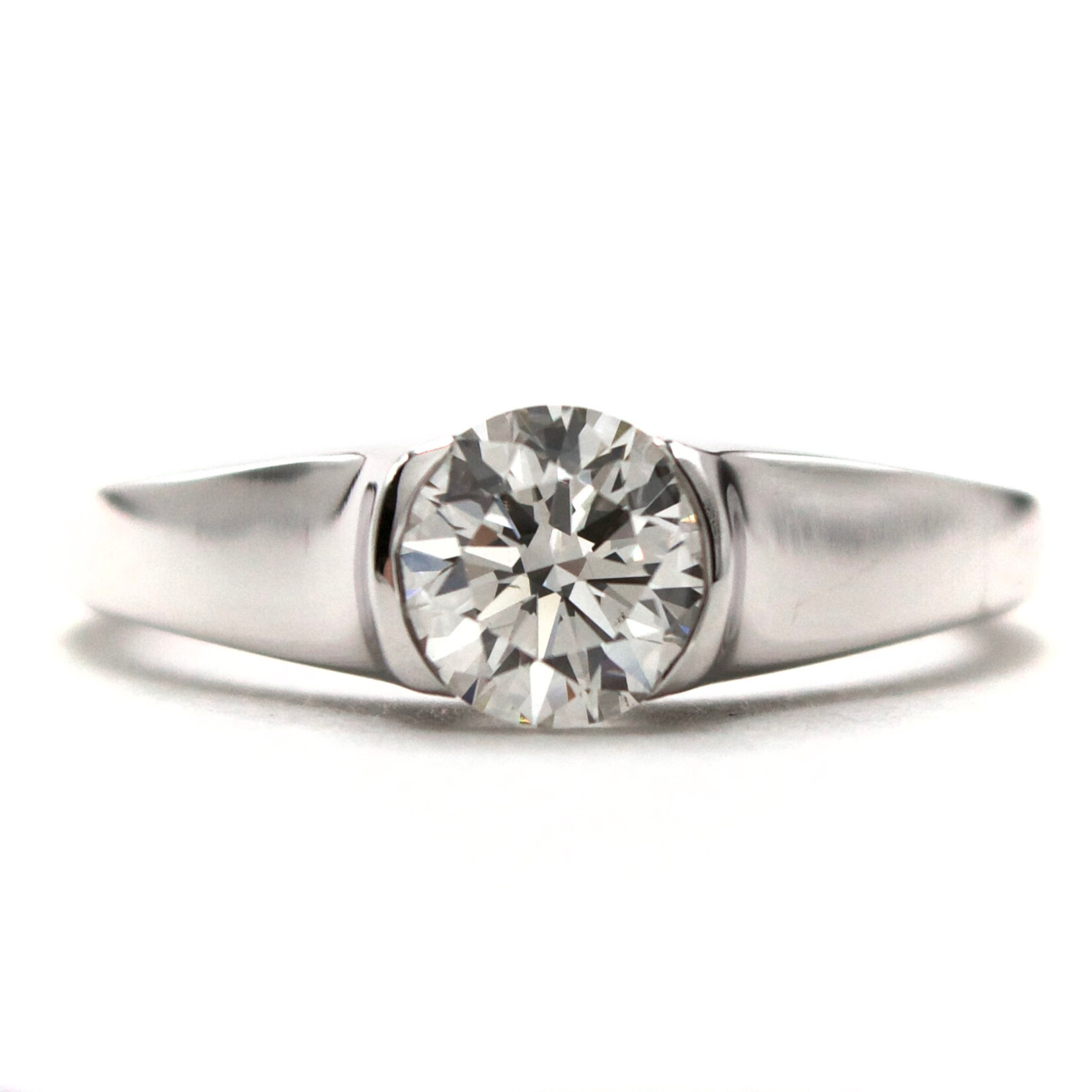 Mckay Diamonds LG Half Bezel Diamond Solitaire Ring