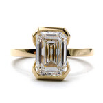 Mckay Diamonds LG Emerald Cut Half Bezel Solitaire Diamond Ring