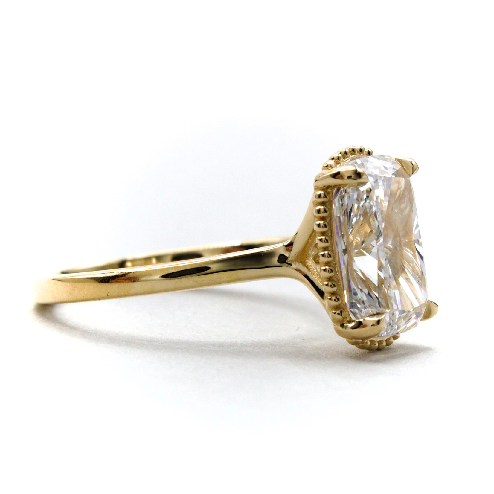 Mckay Diamonds LG Elongated Cushion Miligree Halo Diamond Ring