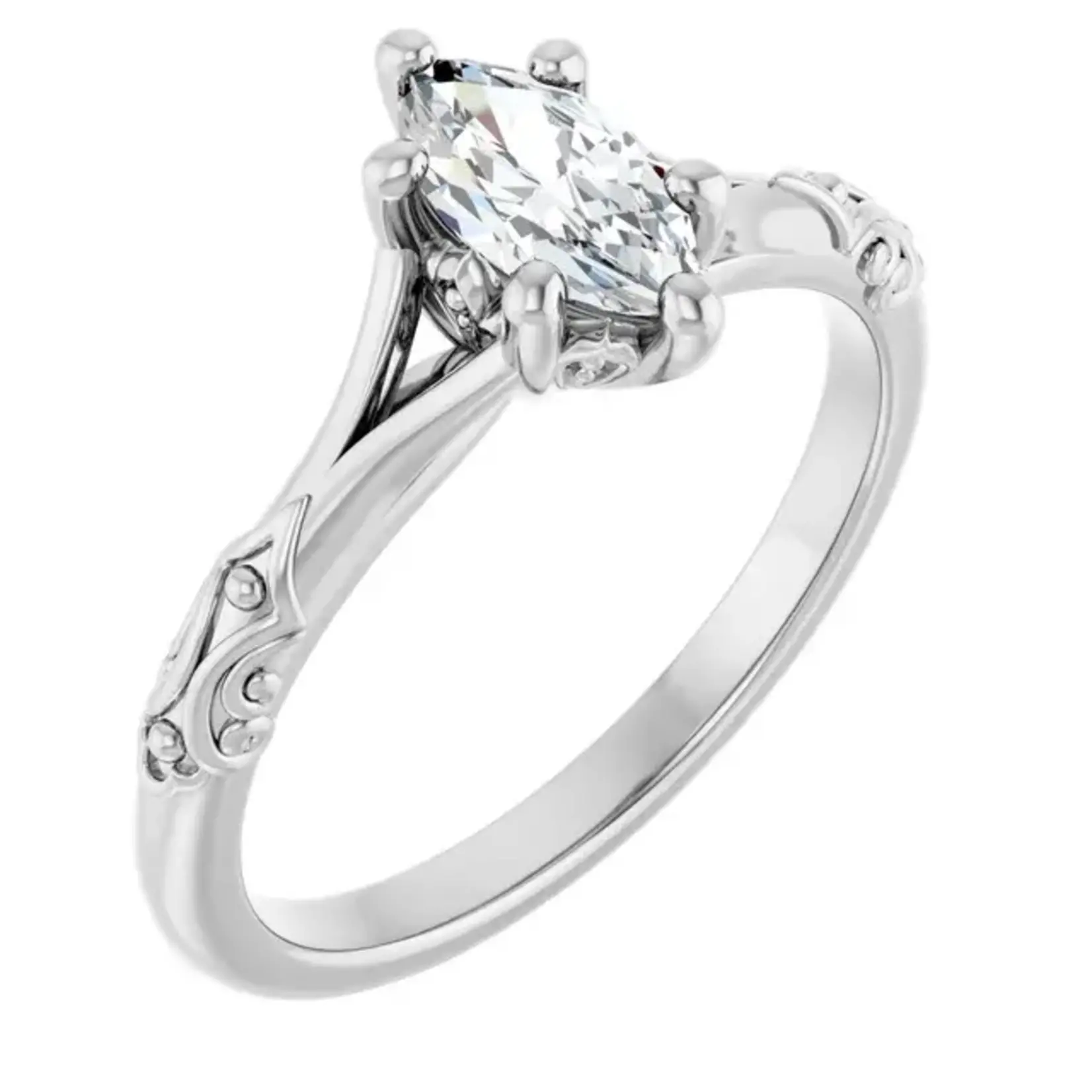 Ever & Ever Ornate Split Shank Marquise Diamond