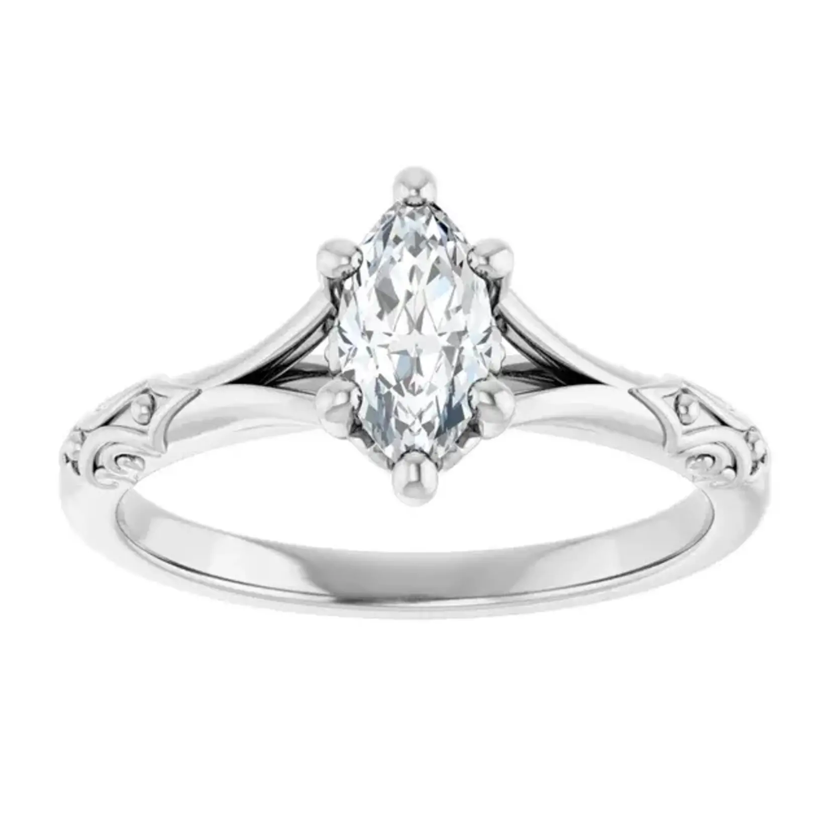 Ever & Ever Ornate Split Shank Marquise Diamond