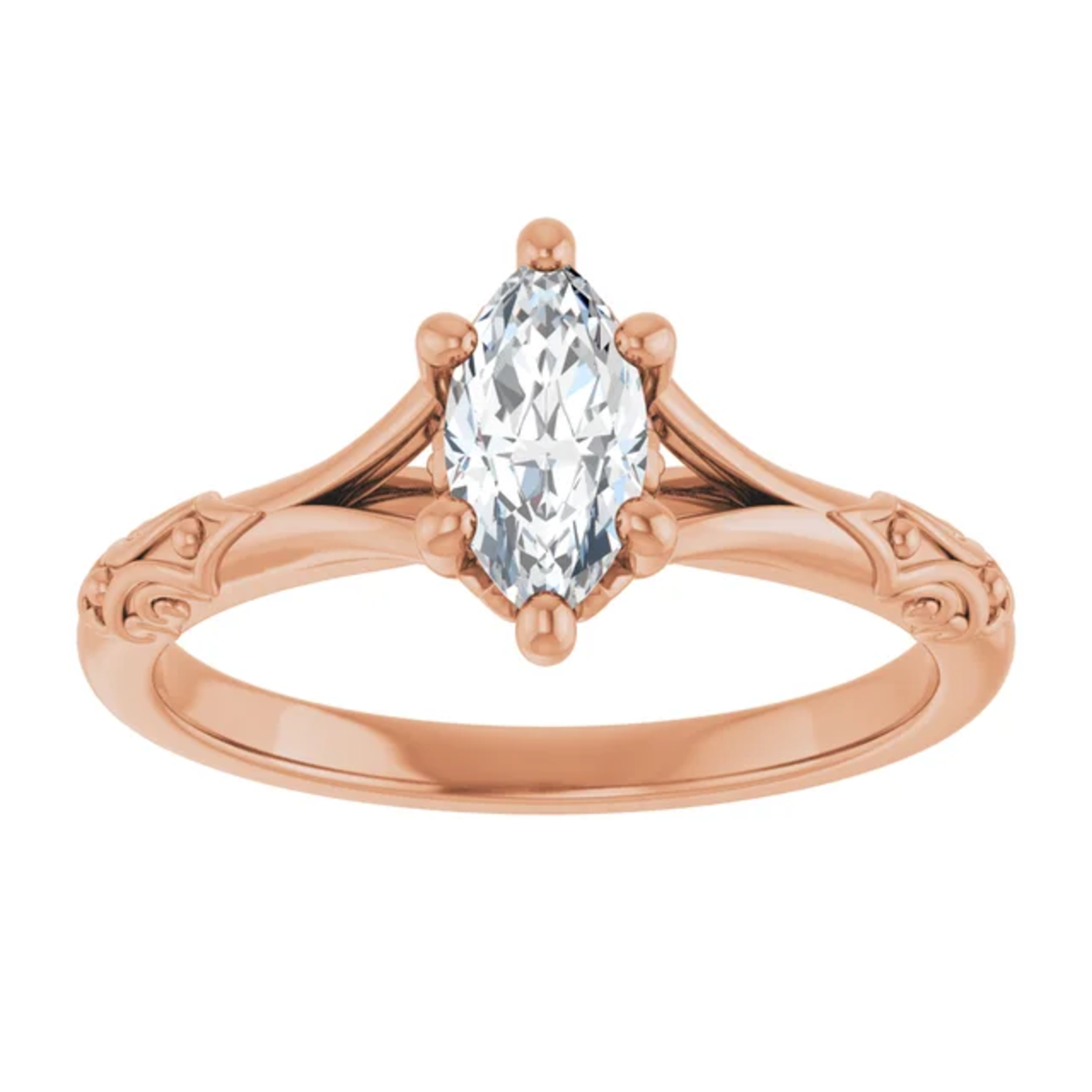 Ever & Ever Ornate Split Shank Marquise Diamond