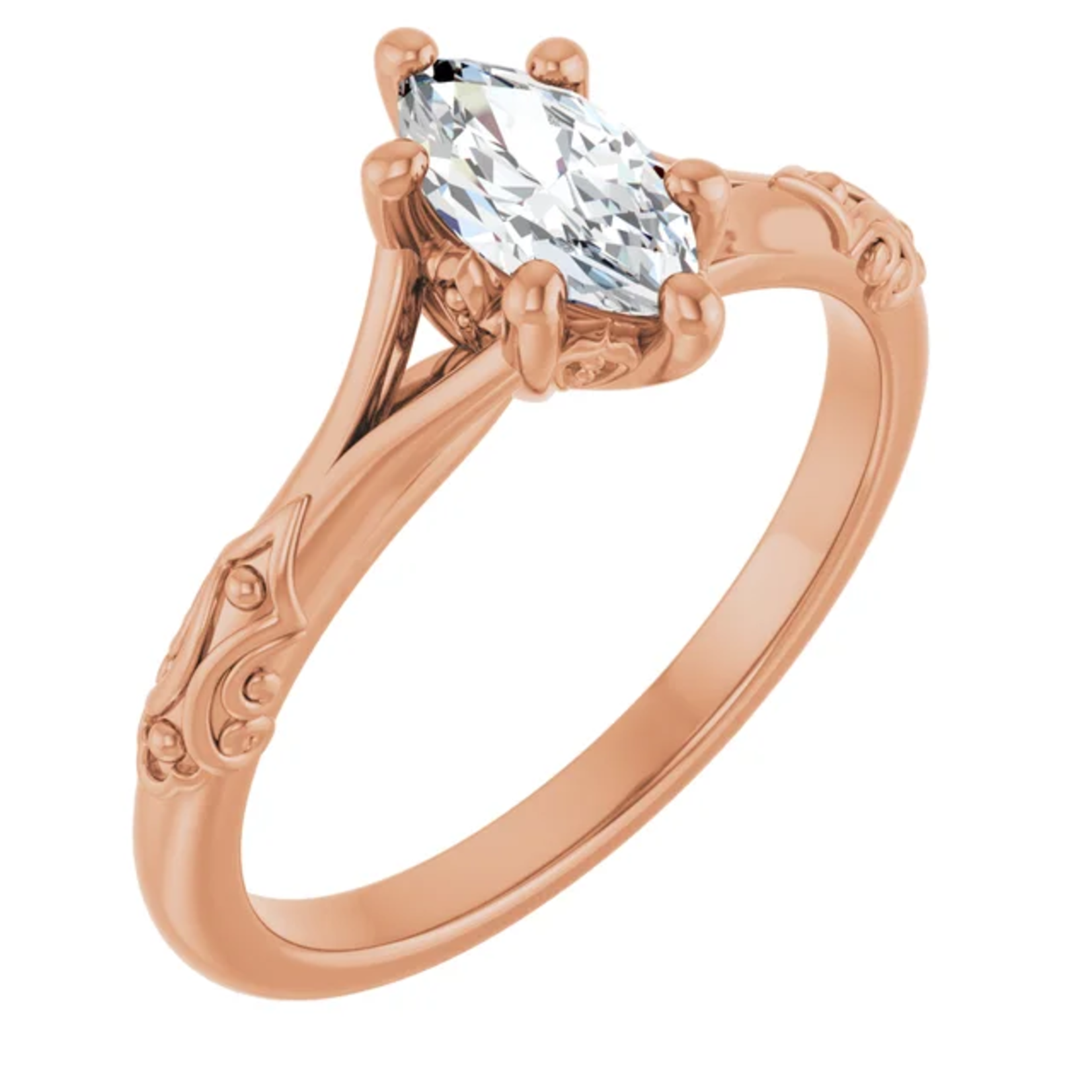 Ever & Ever Ornate Split Shank Marquise Diamond