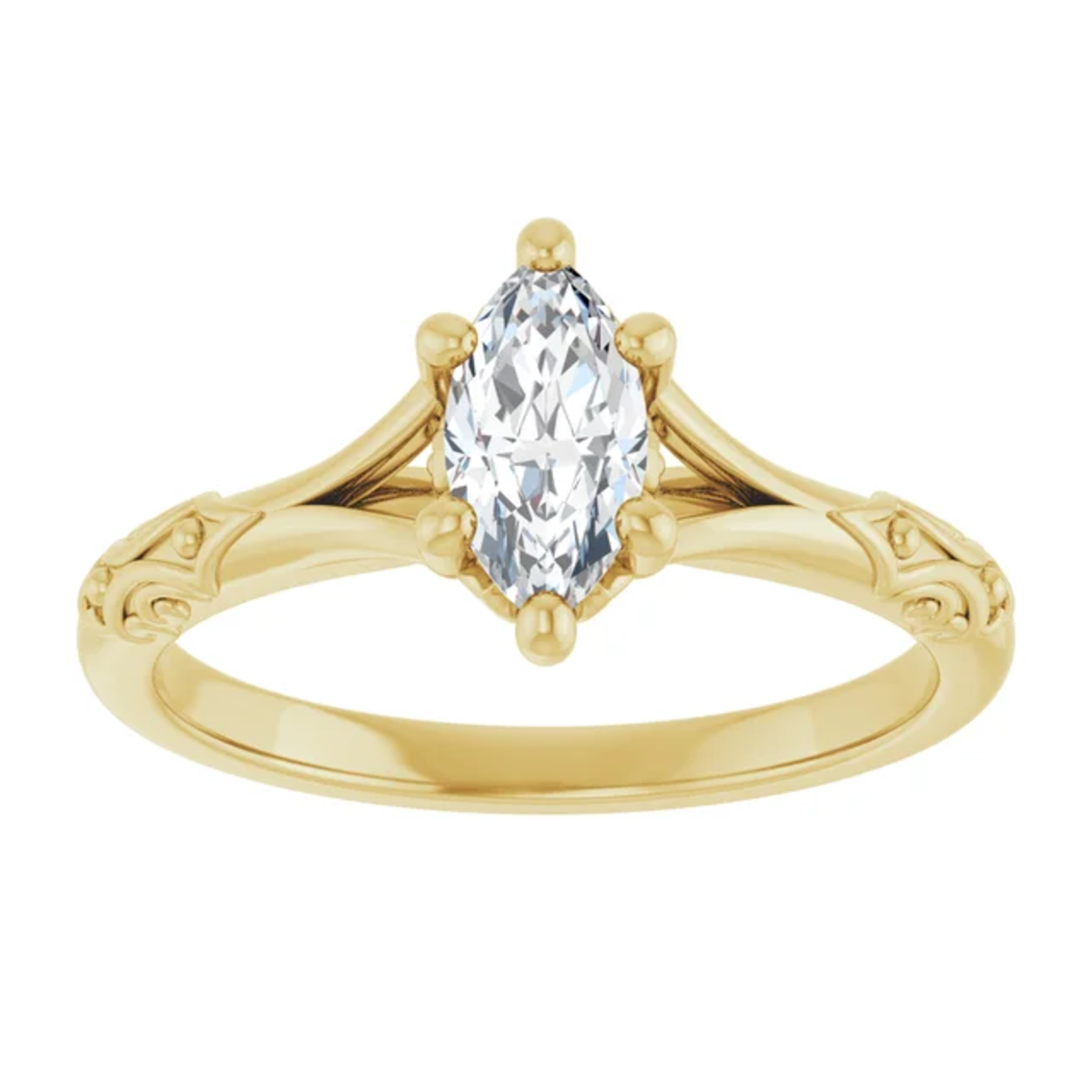 Ever & Ever Ornate Split Shank Marquise Diamond