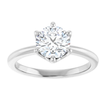 Ever & Ever Round Six Prong with Diamonds Crown