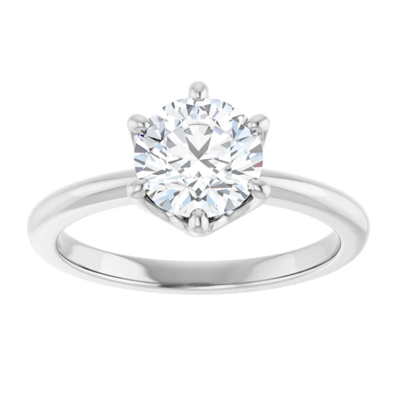 Ever & Ever Round Six Prong with Diamonds Crown