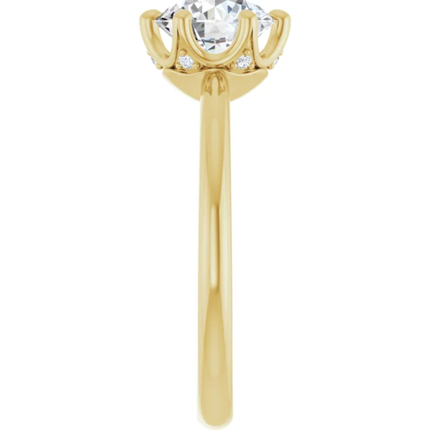 Ever & Ever Round Six Prong with Diamonds Crown