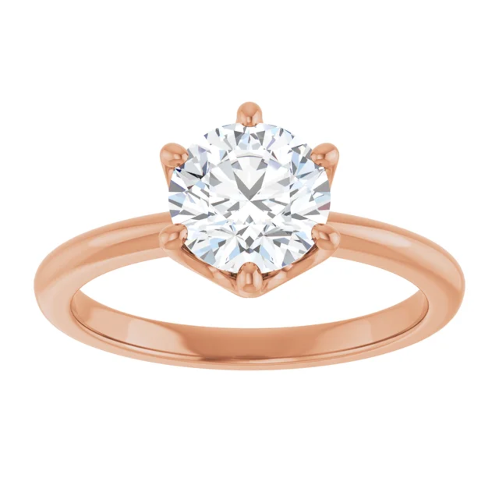 Ever & Ever Round Six Prong with Diamonds Crown