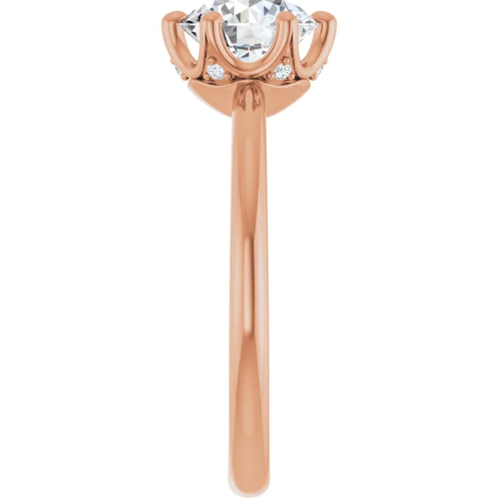 Ever & Ever Round Six Prong with Diamonds Crown