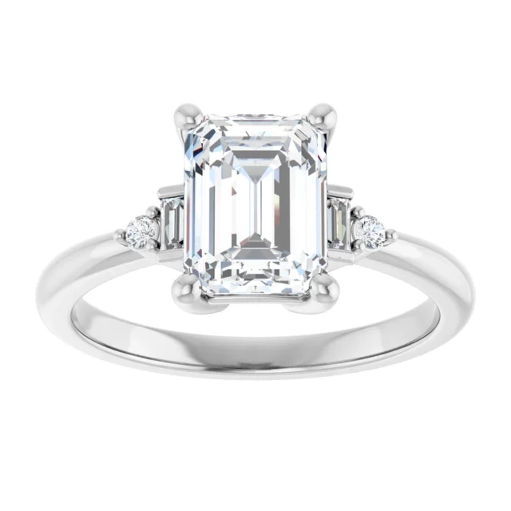 Ever & Ever Emerald Cut with Baguette and Round  Accents