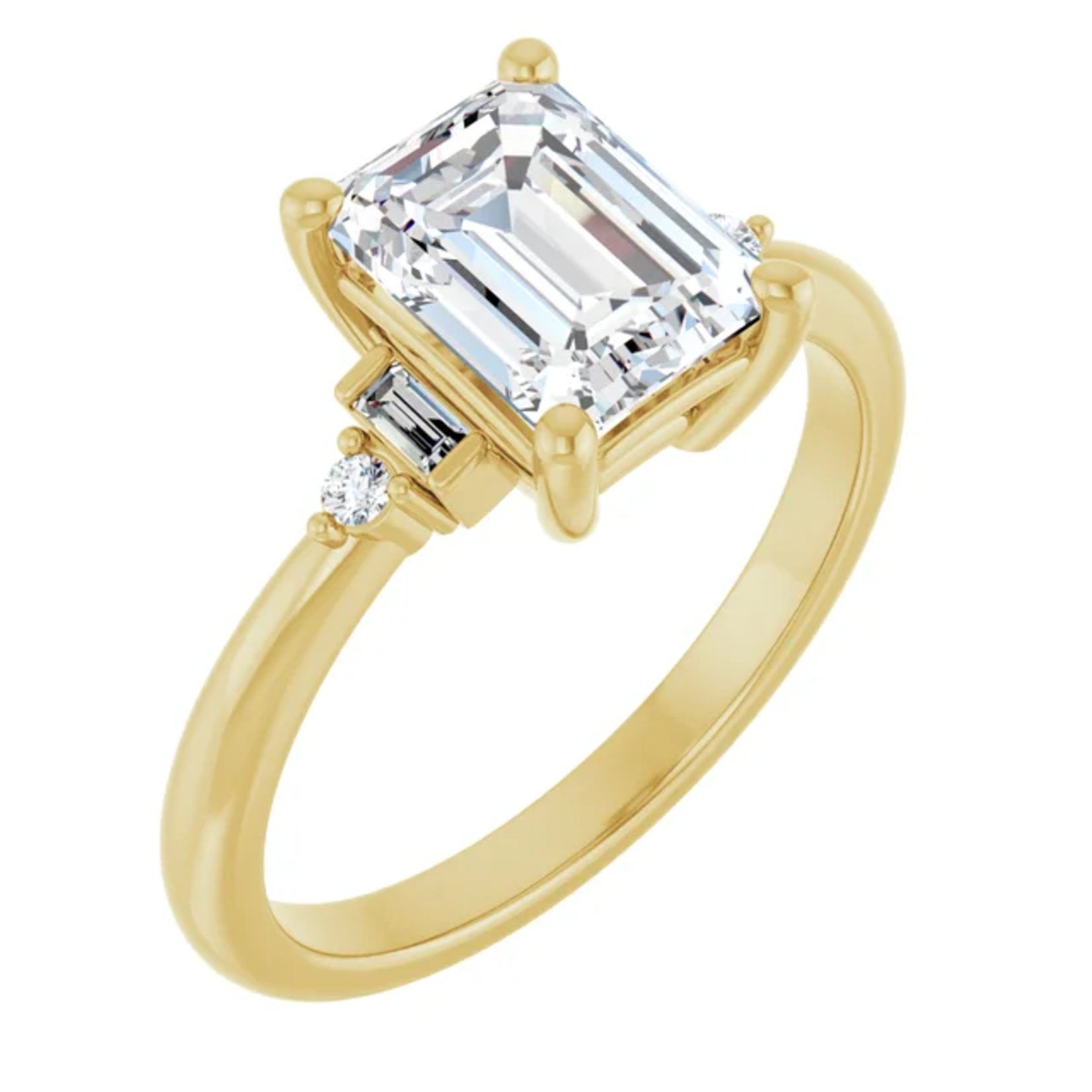 Ever & Ever Emerald Cut with Baguette and Round  Accents