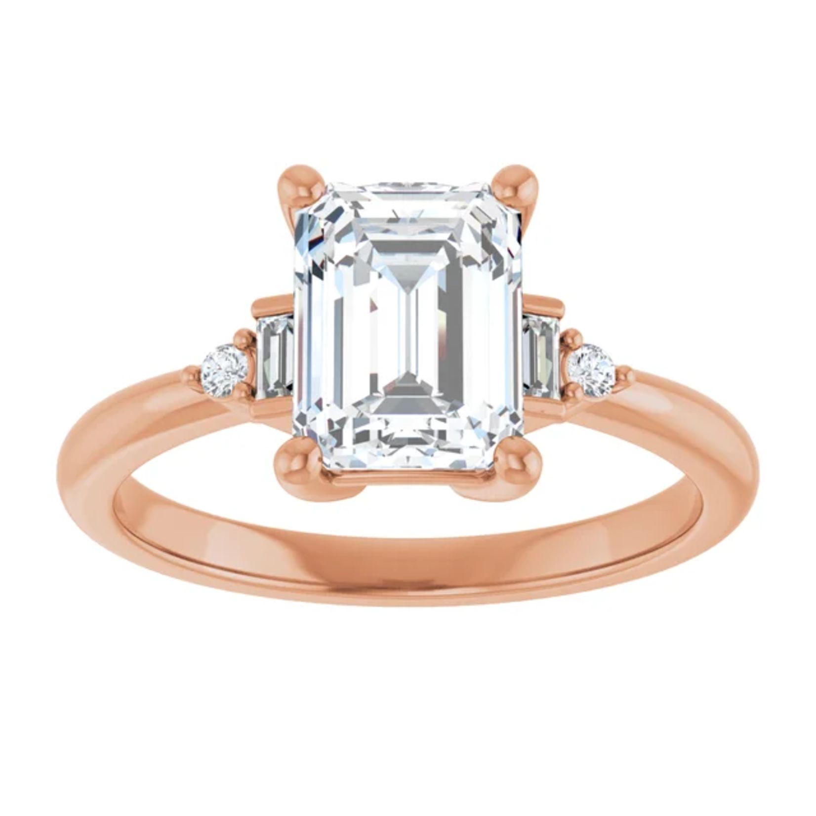 Ever & Ever Emerald Cut with Baguette and Round  Accents