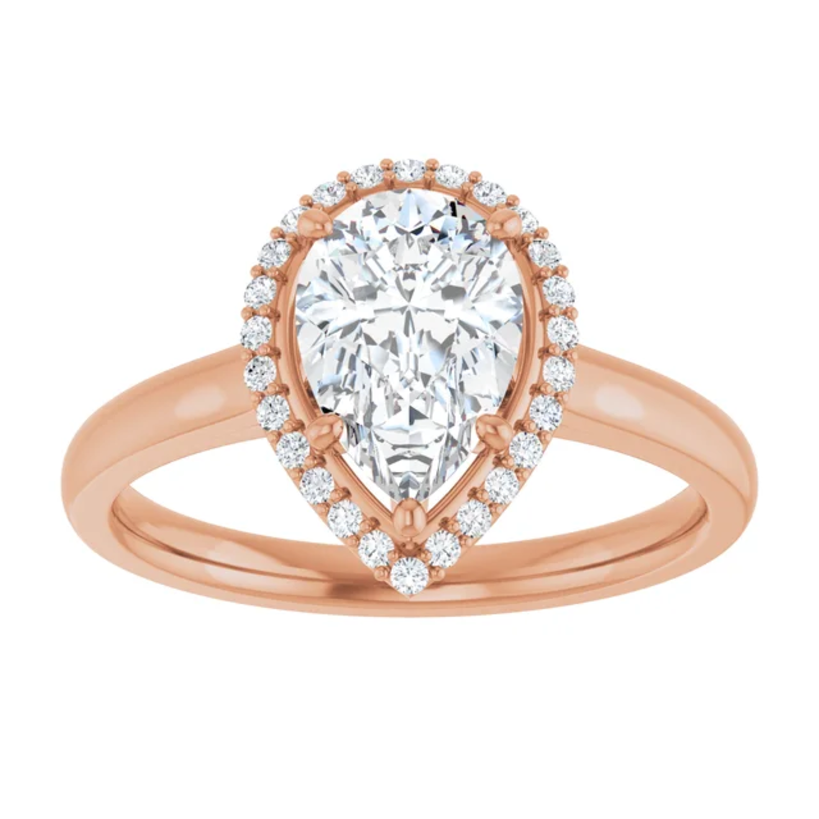 Ever & Ever Pear Ring with Halo