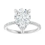 Ever & Ever Pear Ring with Diamond on the Shoulder
