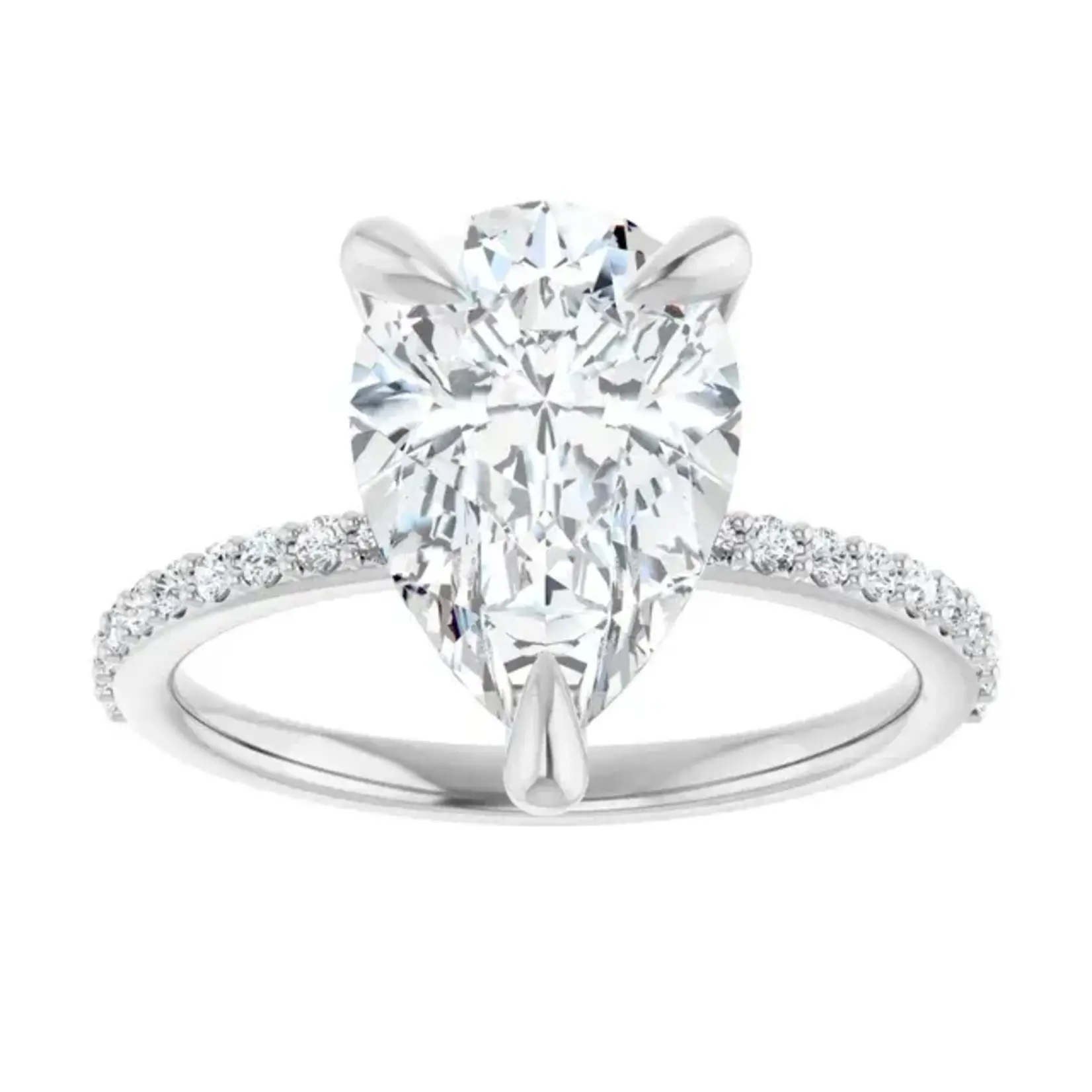 Ever & Ever Pear Ring with Diamond on the Shoulder