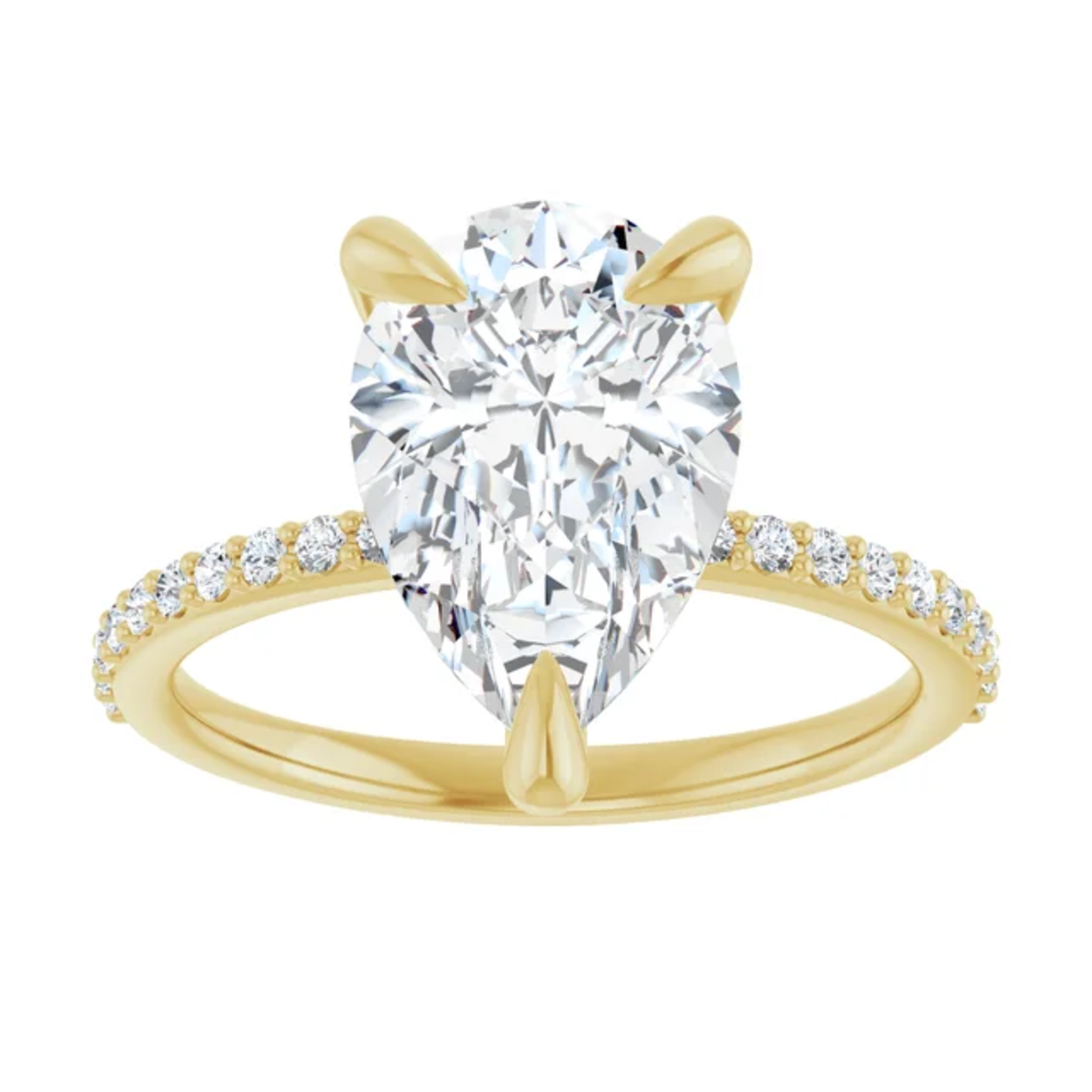 Ever & Ever Pear Ring with Diamond on the Shoulder