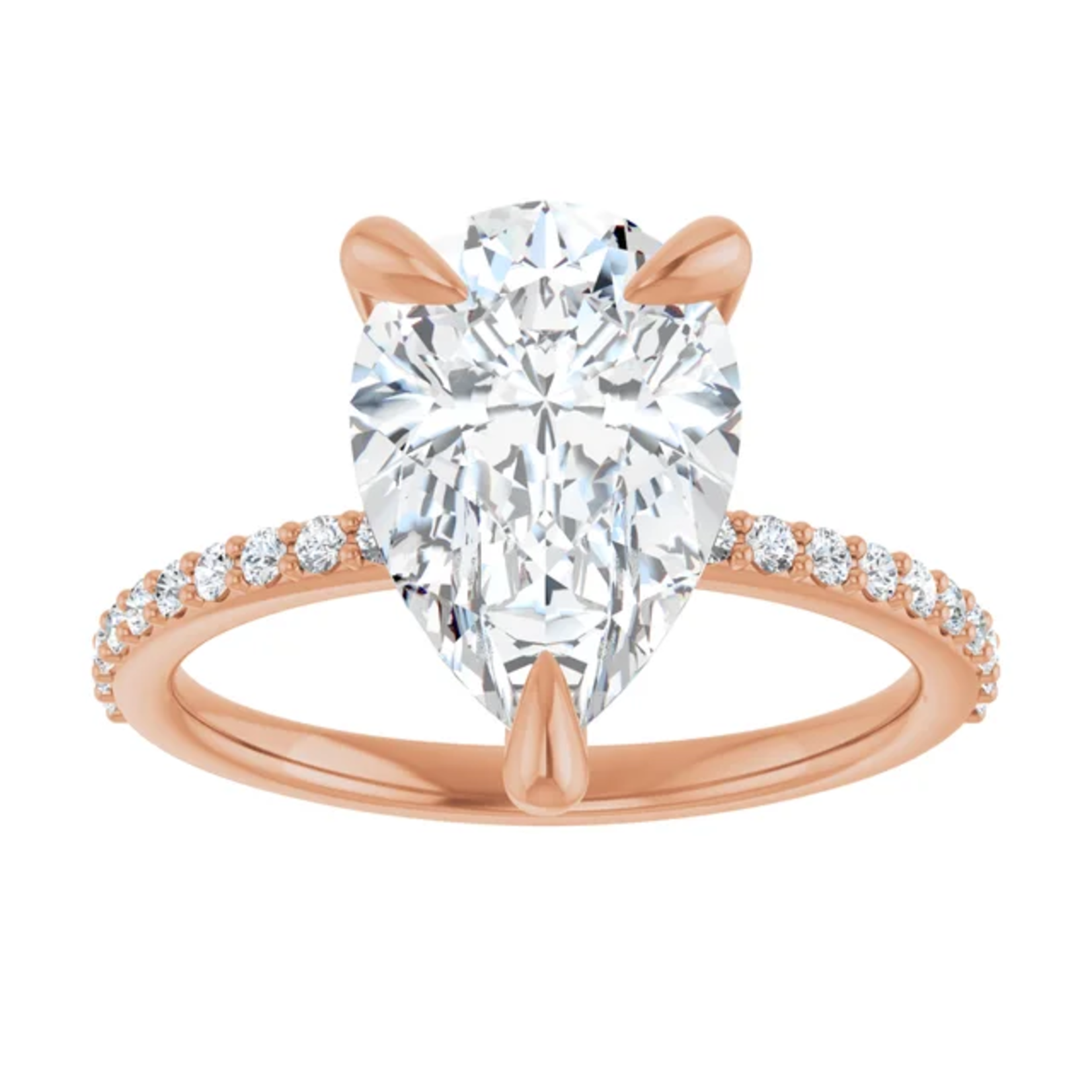 Ever & Ever Pear Ring with Diamond on the Shoulder