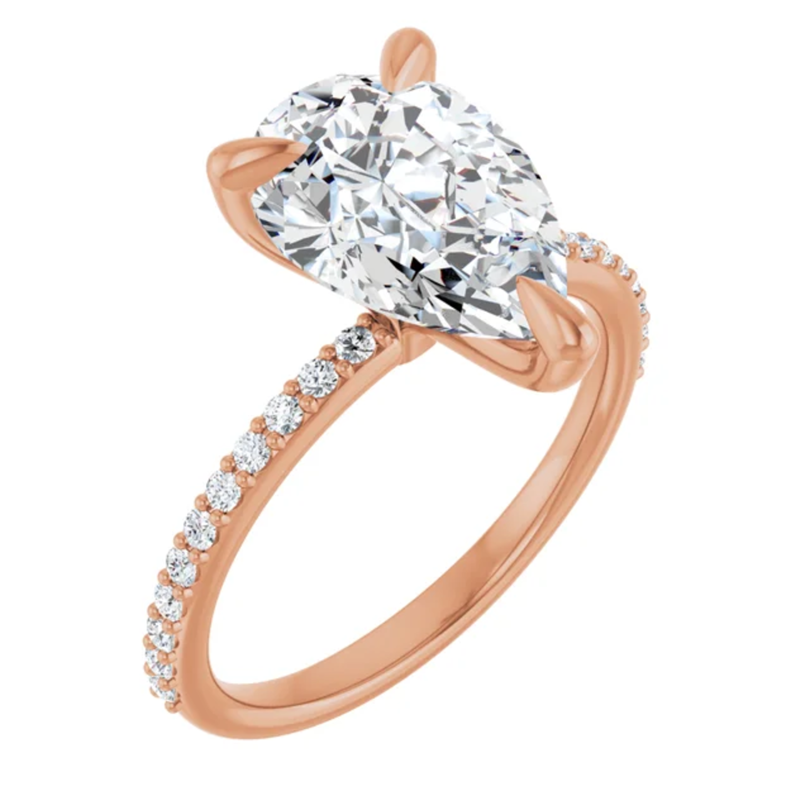 Ever & Ever Pear Ring with Diamond on the Shoulder