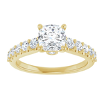 Ever & Ever Cushion Ring with Tapered Shoulders