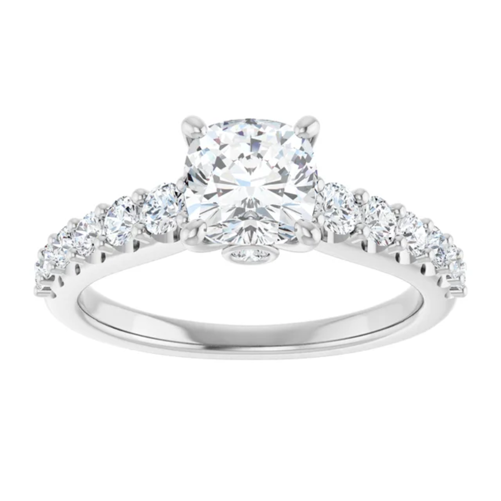 Ever & Ever Cushion Ring with Tapered Shoulders