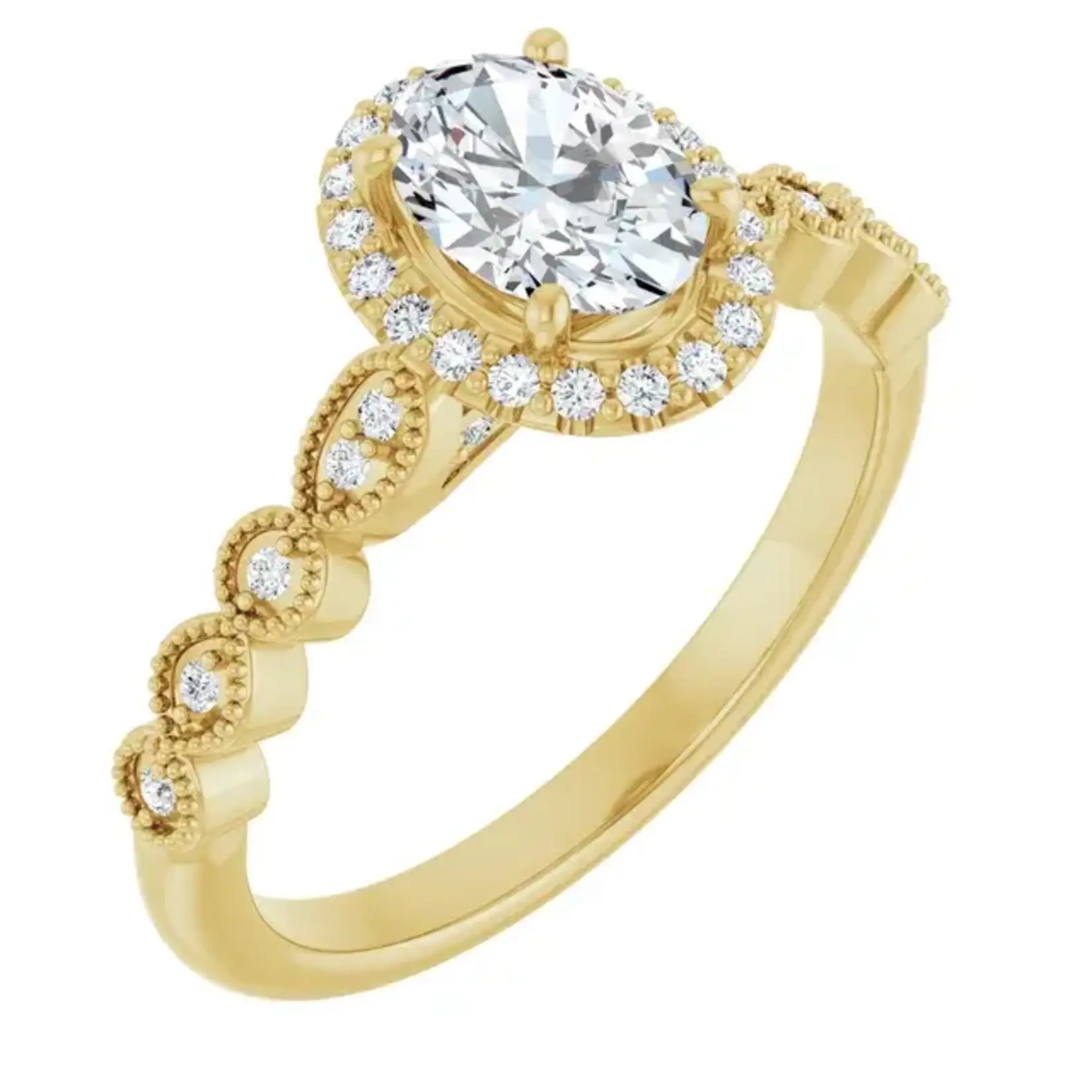 Ever & Ever Vintage Inspired Oval Halo