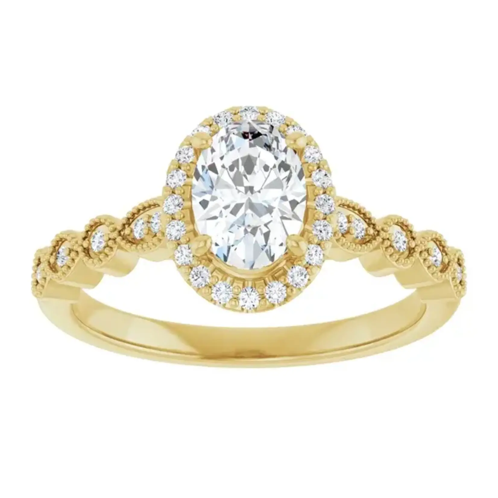 Ever & Ever Vintage Inspired Oval Halo