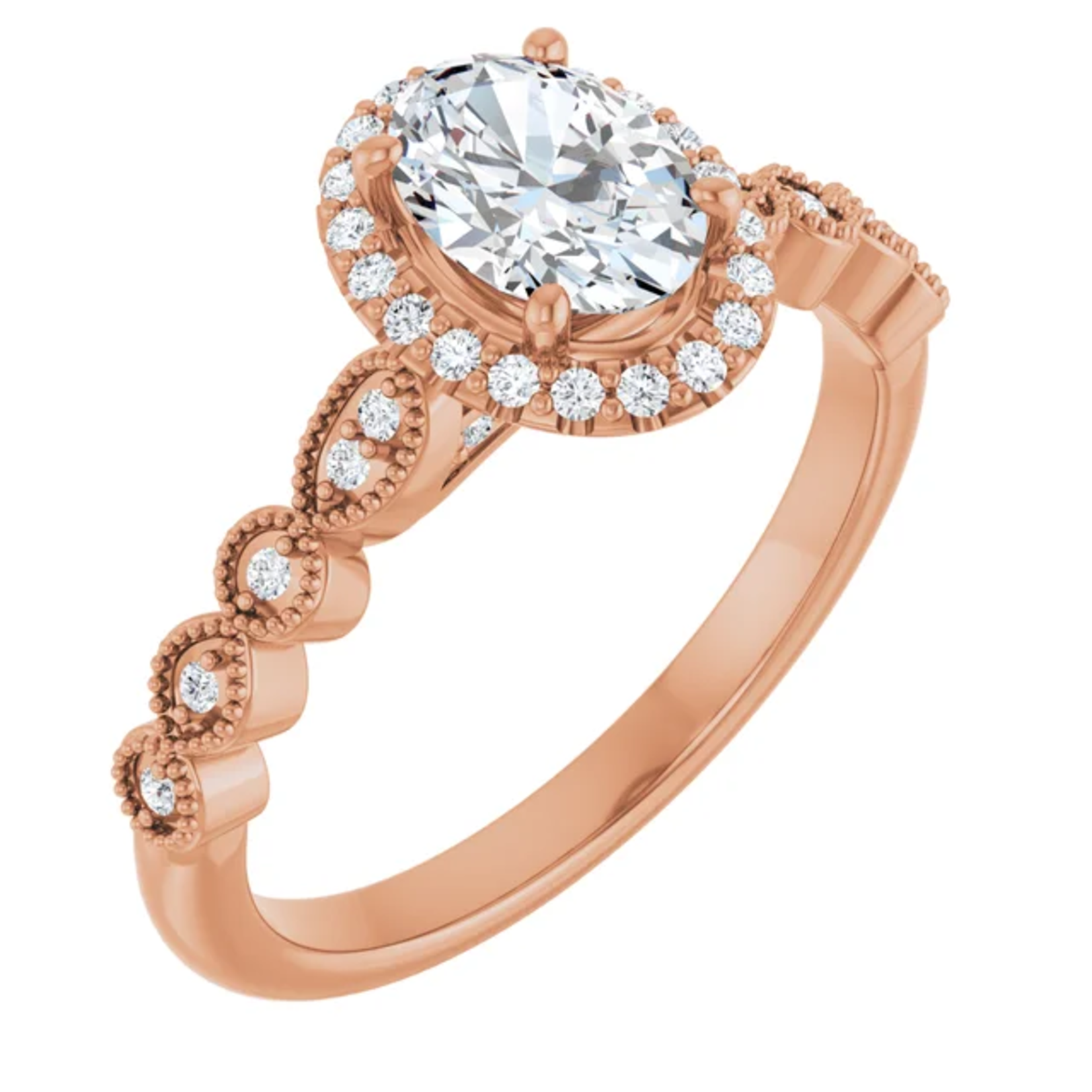 Ever & Ever Vintage Inspired Oval Halo