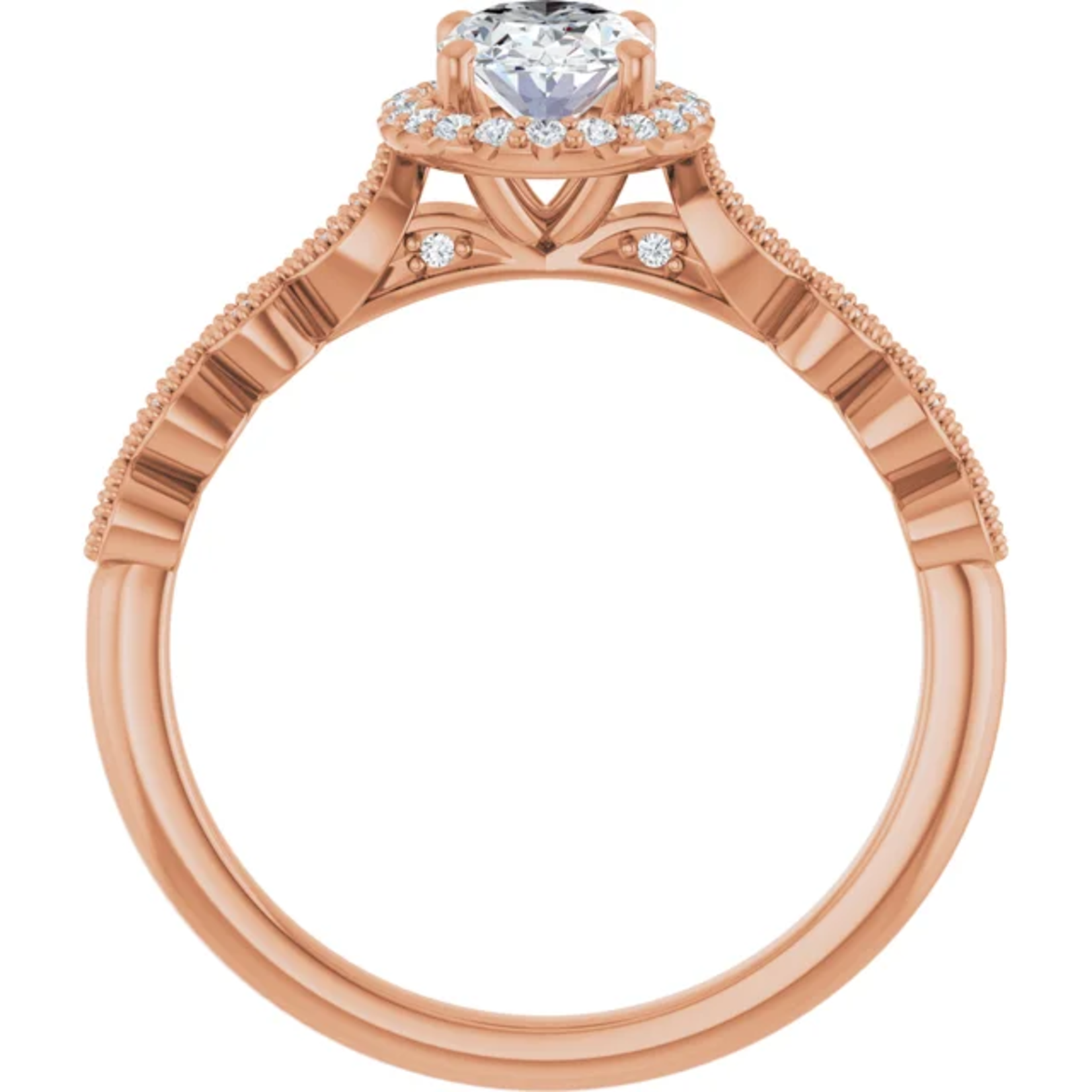 Ever & Ever Vintage Inspired Oval Halo