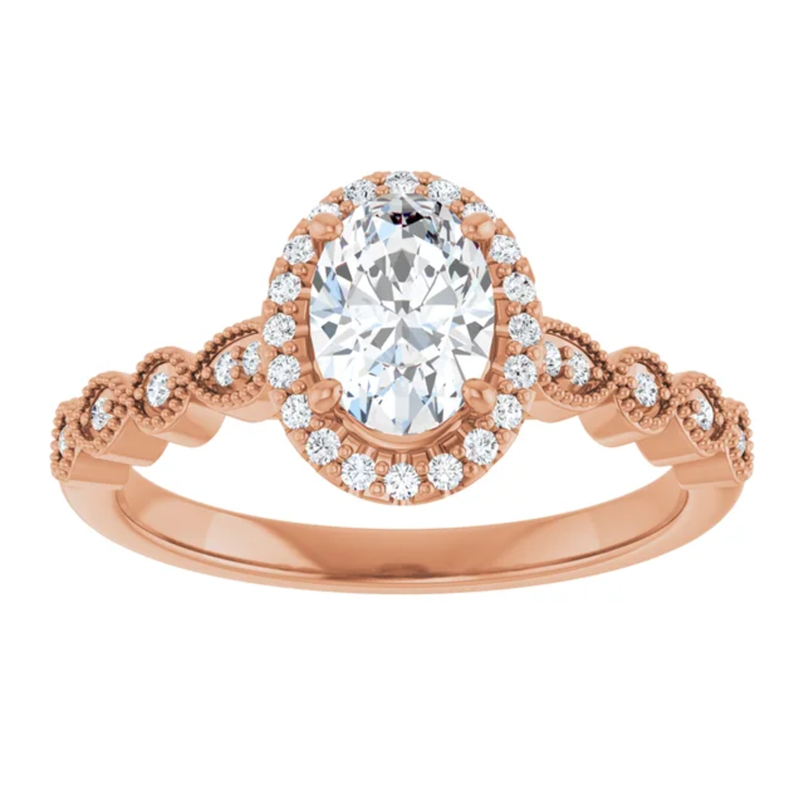 Ever & Ever Vintage Inspired Oval Halo