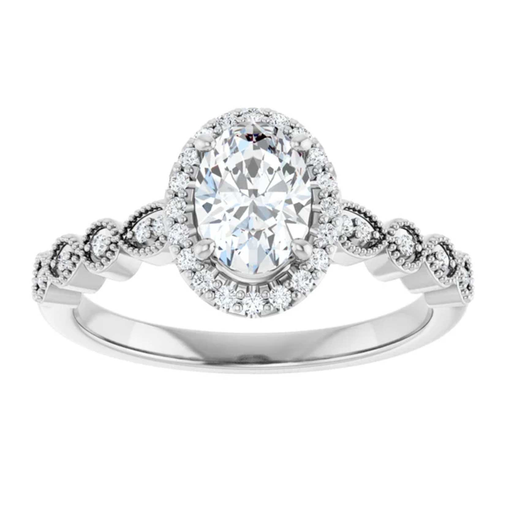 Ever & Ever Vintage Inspired Oval Halo