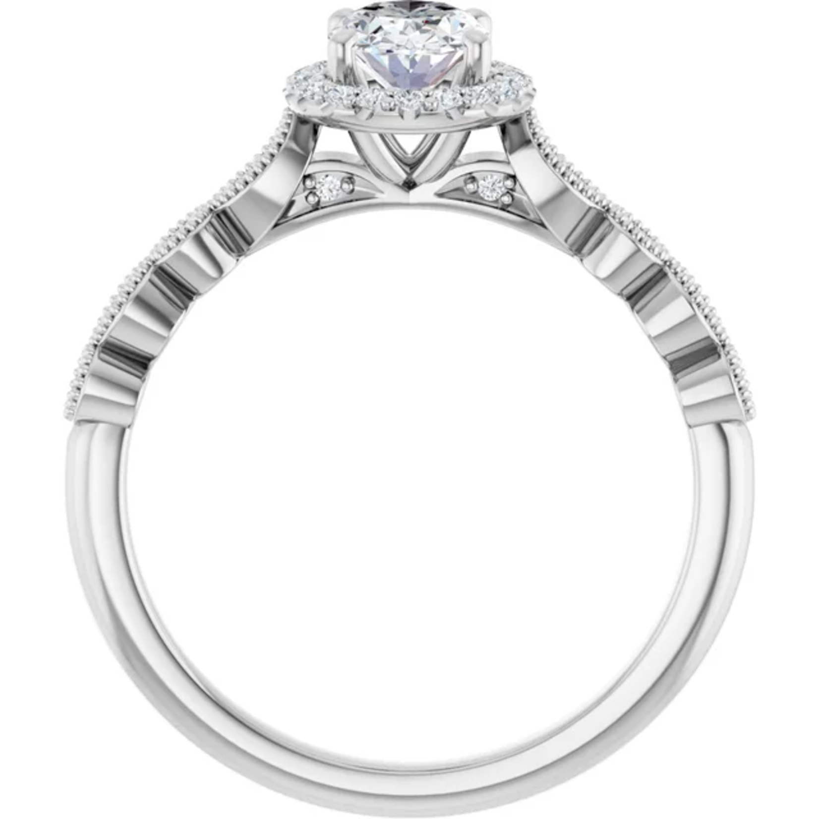 Ever & Ever Vintage Inspired Oval Halo