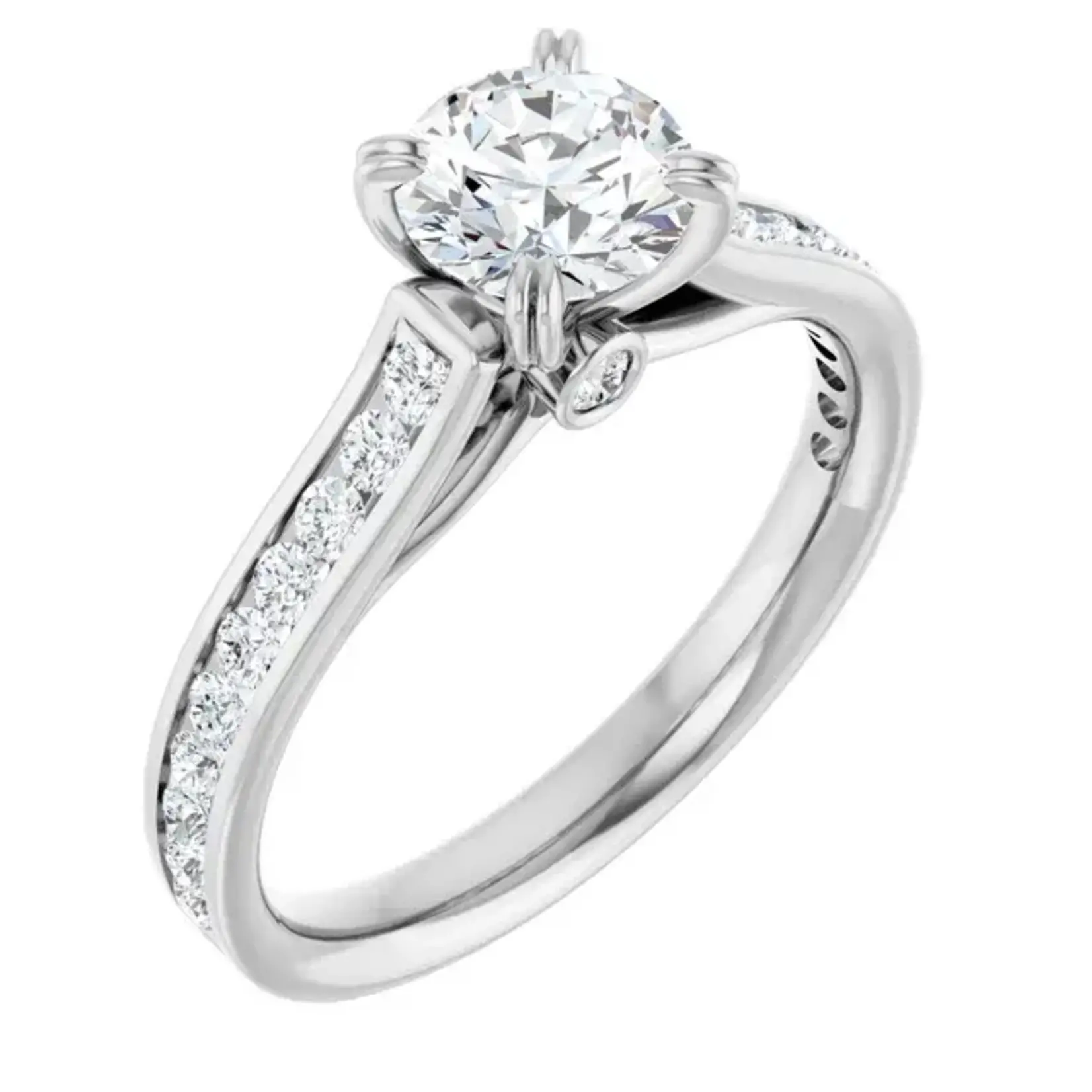 Ever & Ever Round Ring with Channel Set Side Stones