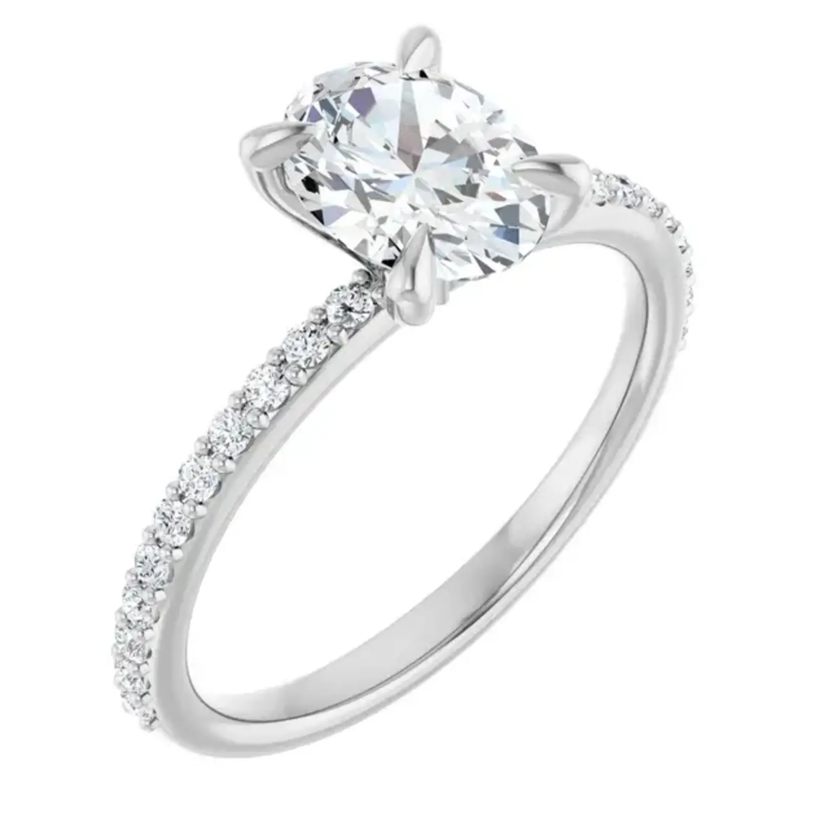 Ever & Ever Oval  Ring with Diamond Shoulders