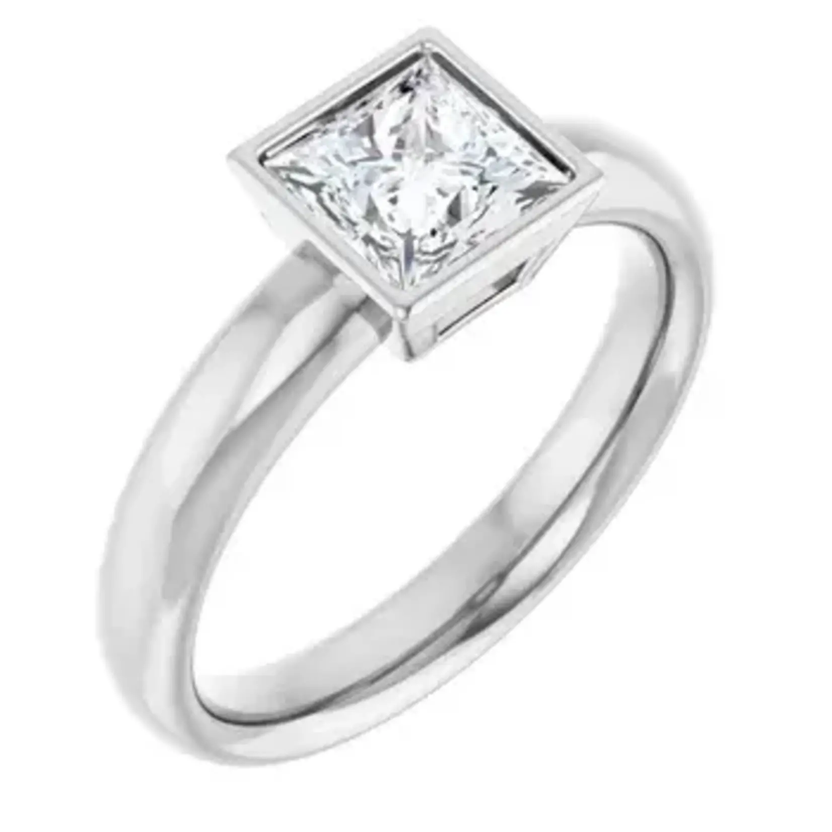 Ever & Ever Square Bezel Solitaire Ring