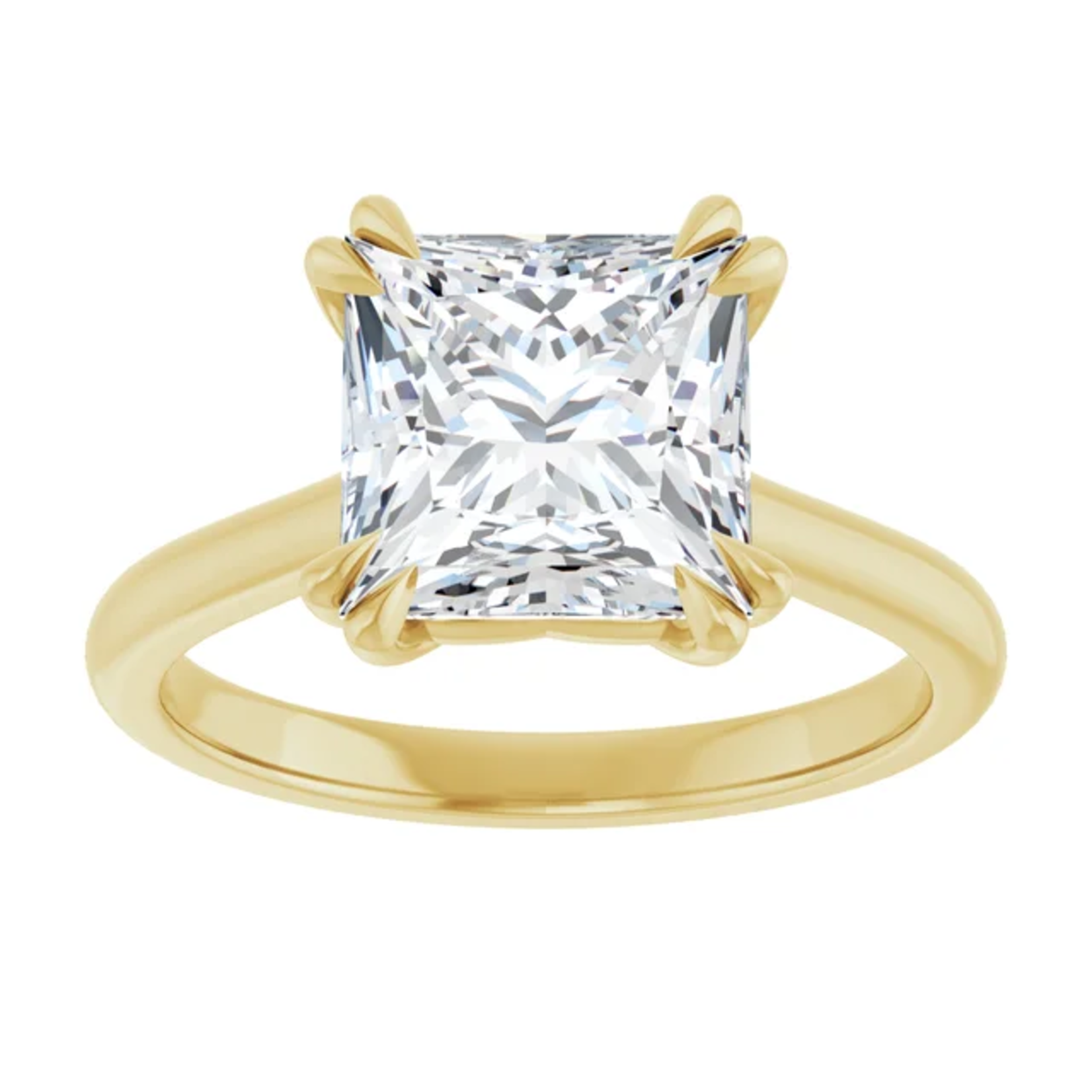 Ever & Ever Square Double claw Solitaire Ring