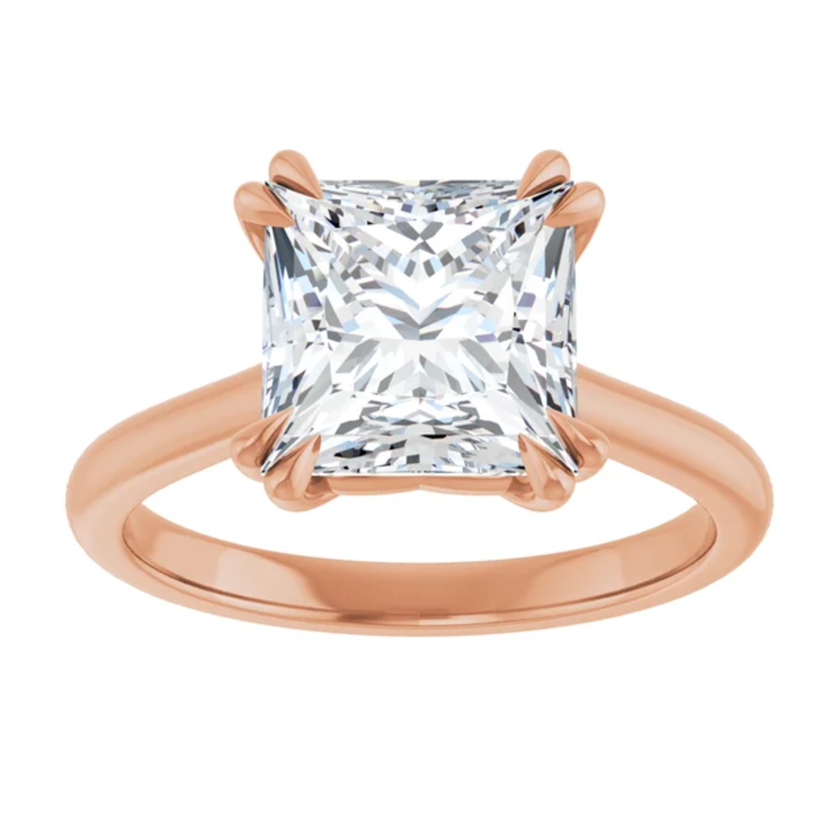 Ever & Ever Square Double claw Solitaire Ring