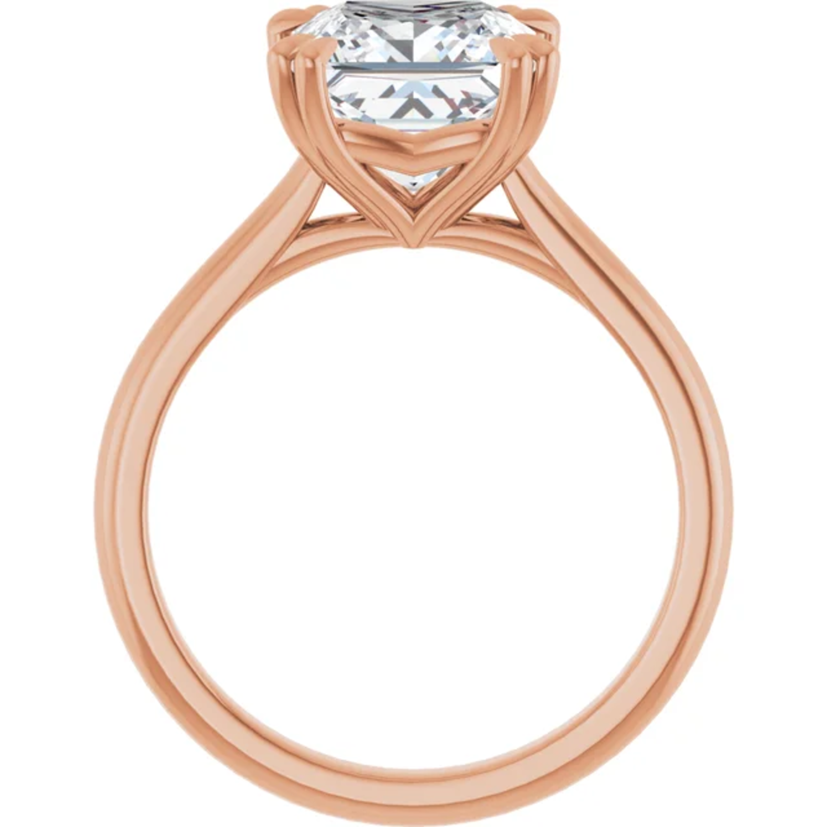 Ever & Ever Square Double claw Solitaire Ring