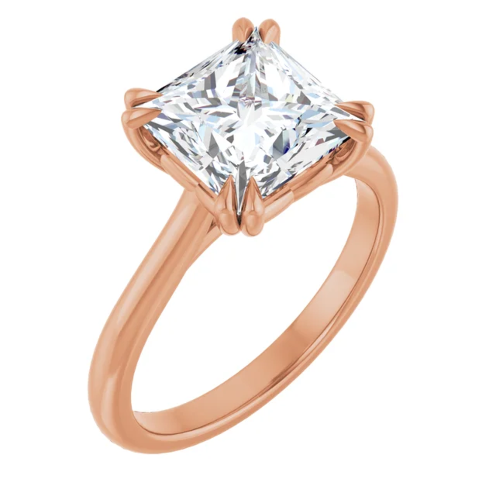 Ever & Ever Square Double claw Solitaire Ring
