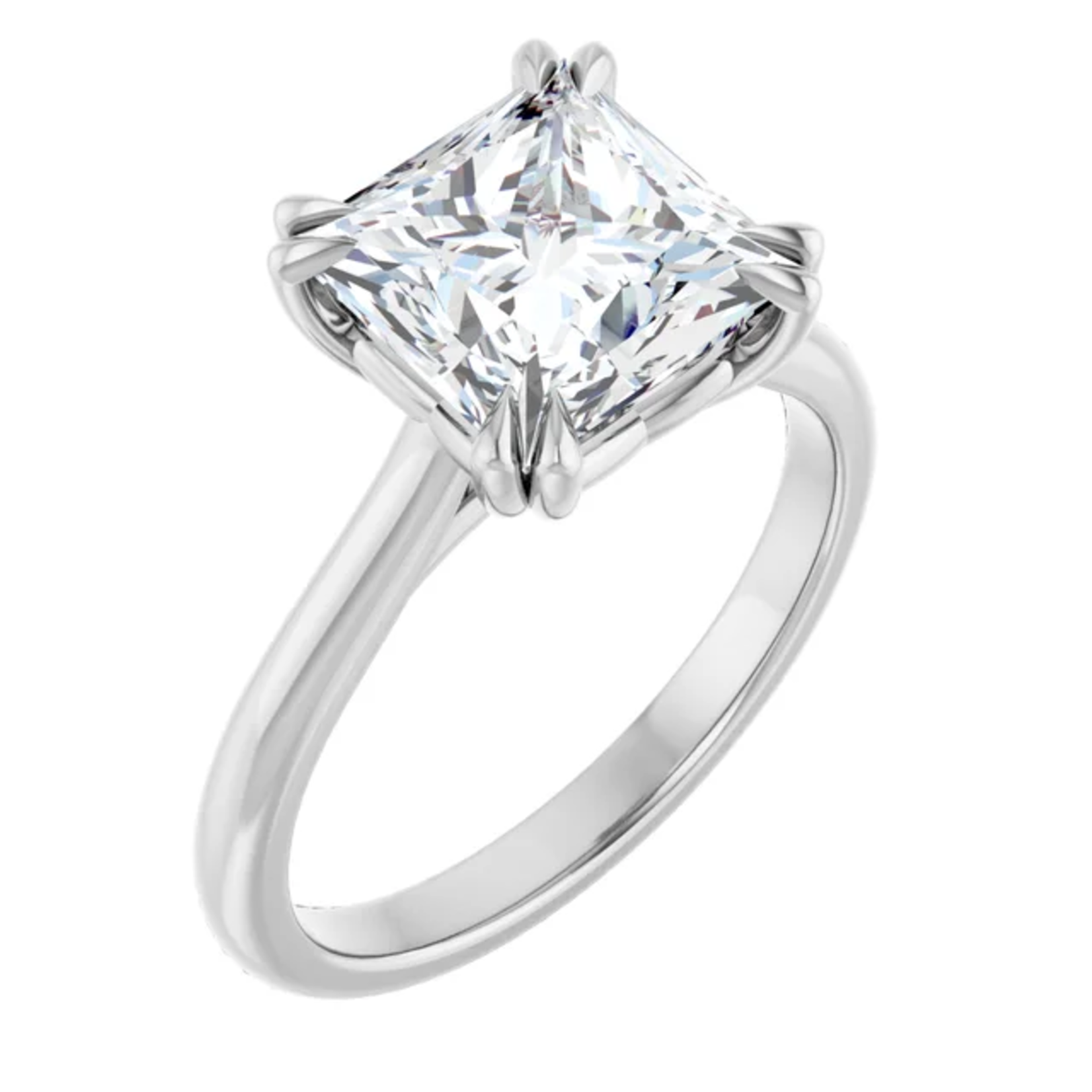 Ever & Ever Square Double claw Solitaire Ring