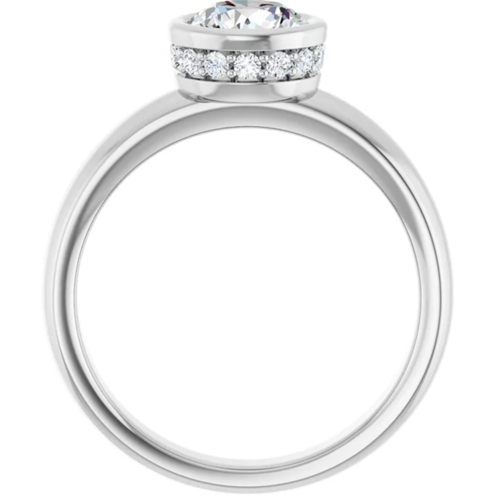 Ever & Ever Round Bezel Hidden Halo Solitaire Ring