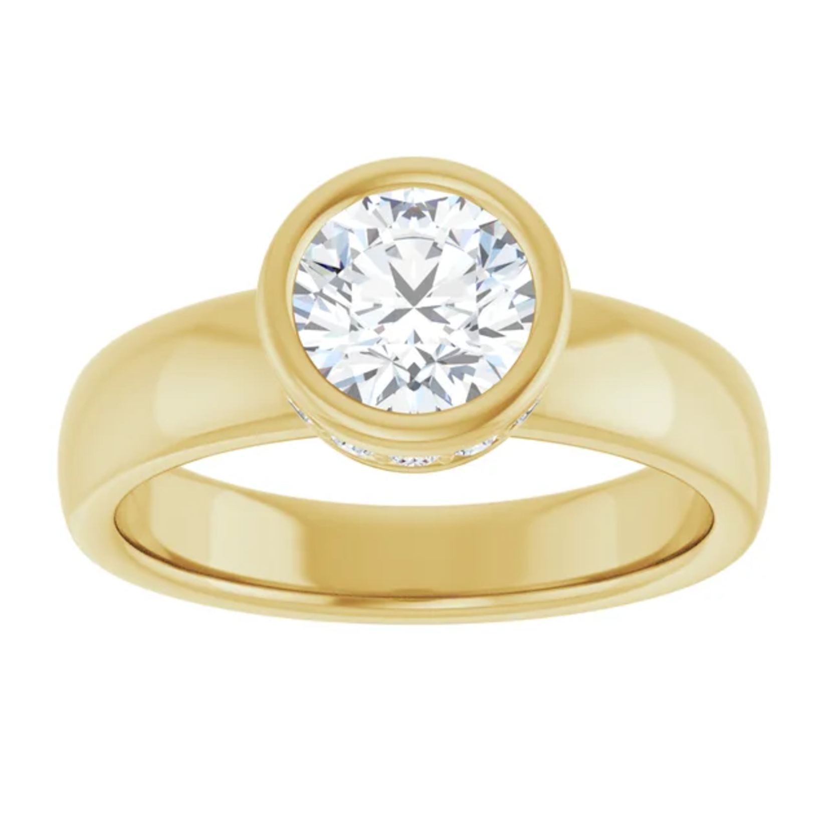 Ever & Ever Round Bezel Hidden Halo Solitaire Ring