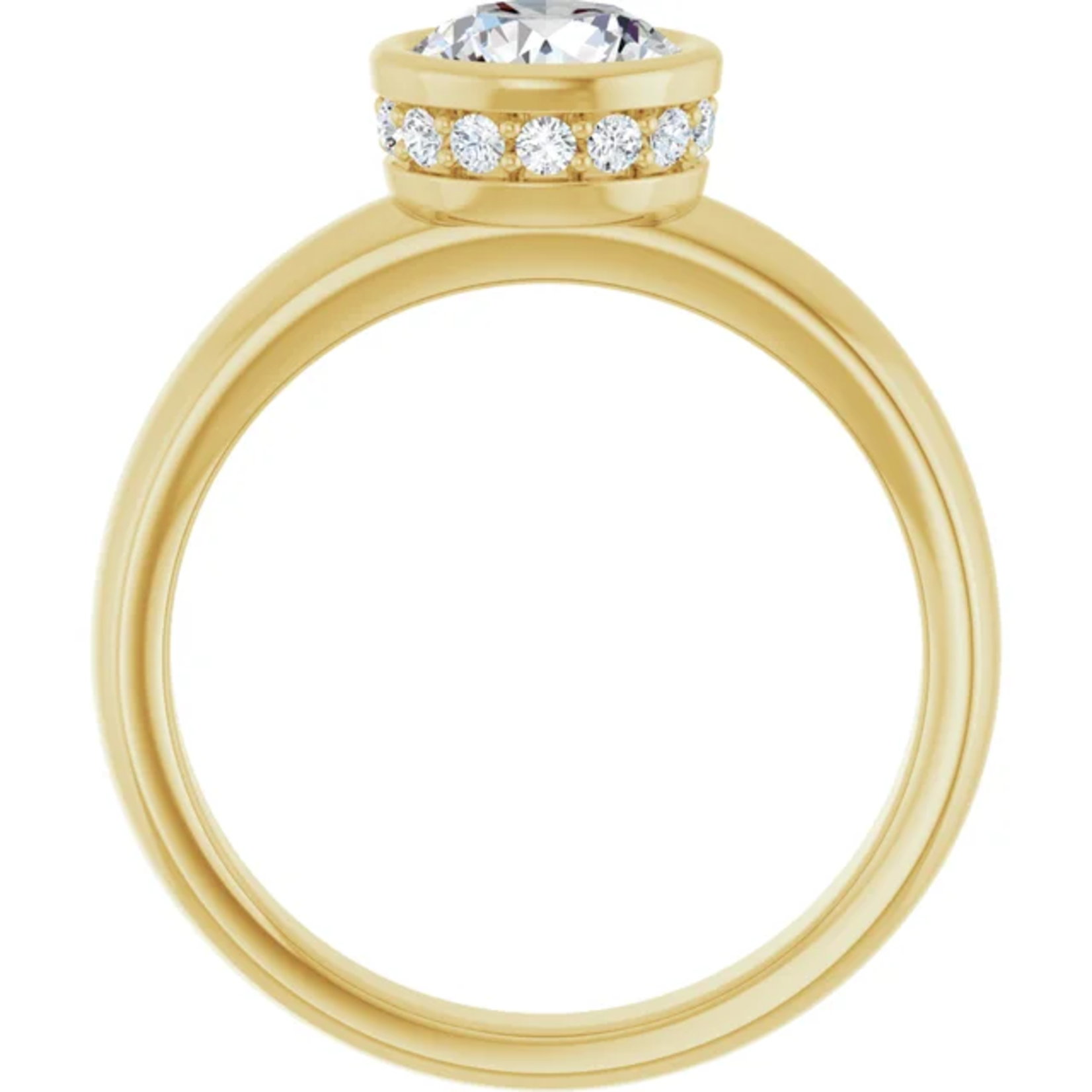 Ever & Ever Round Bezel Hidden Halo Solitaire Ring