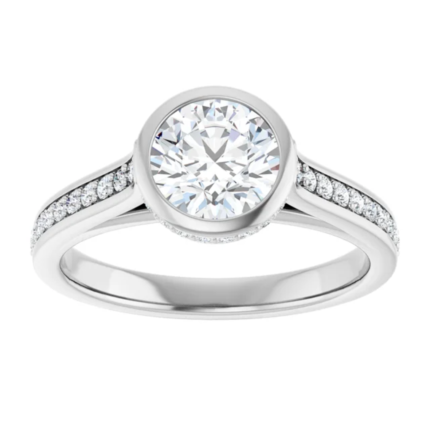 Ever & Ever Round Bezel Hidden Halo with Accents