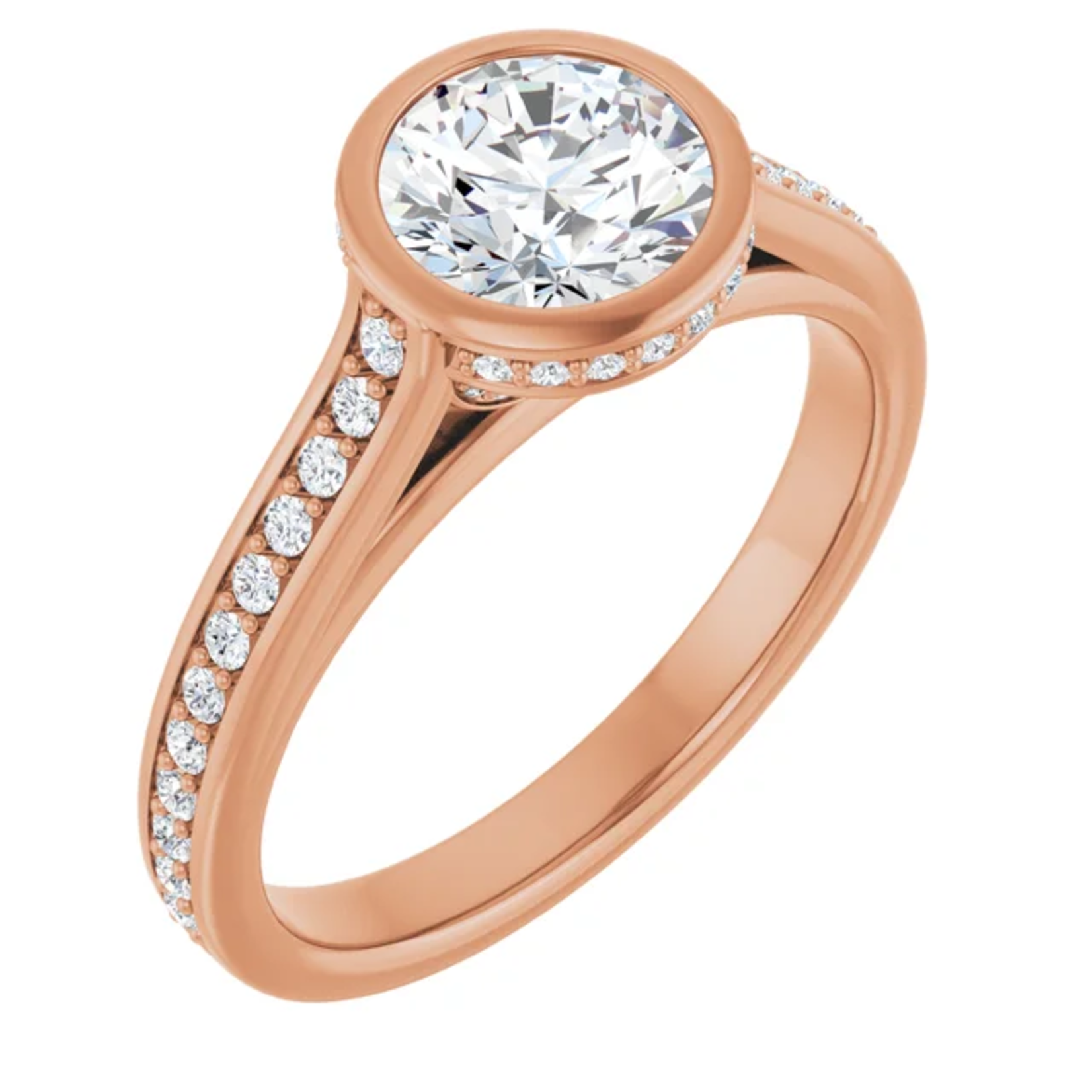 Ever & Ever Round Bezel Hidden Halo with Accents