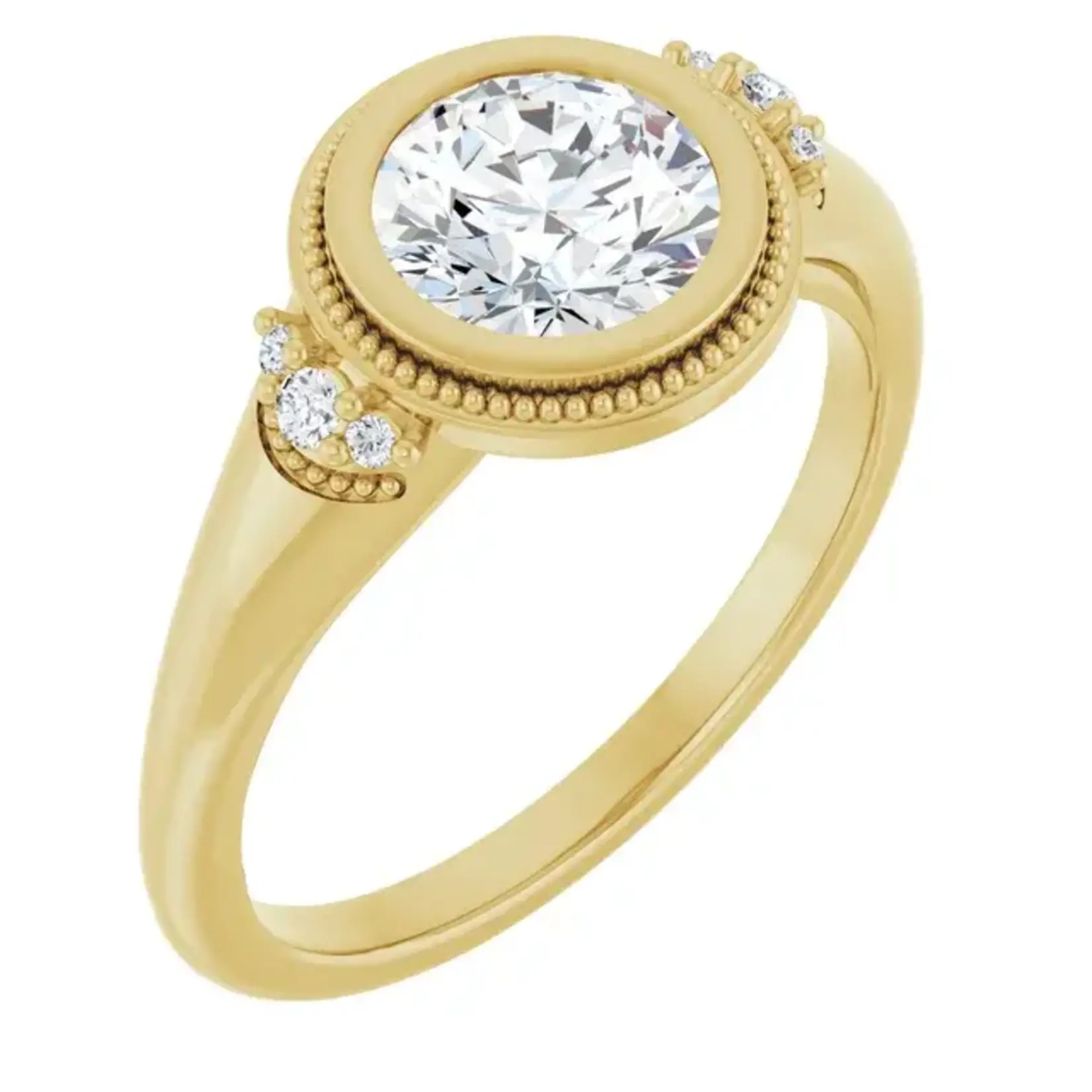 Ever & Ever Round Bezel with accent stones and Miligree Ring