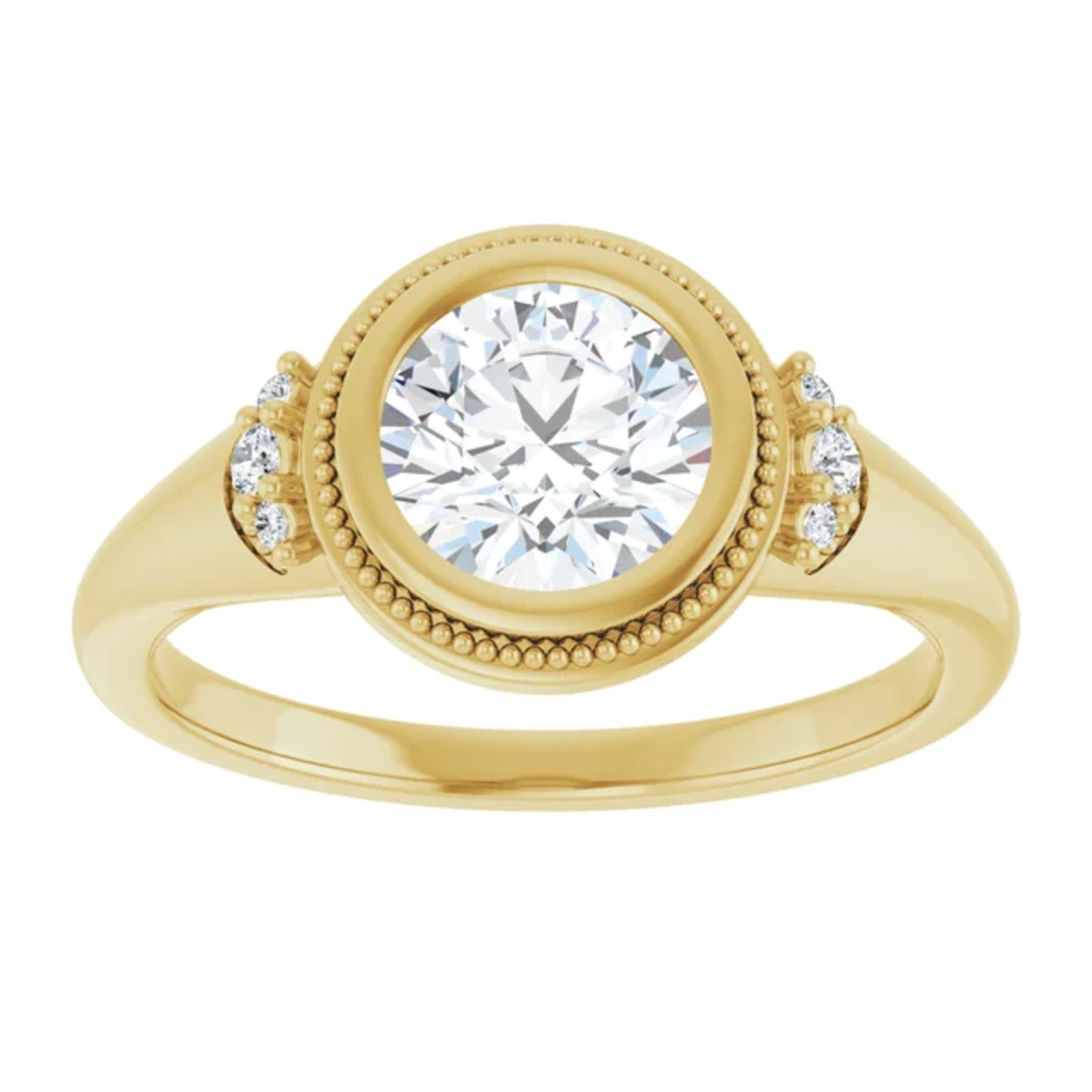 Ever & Ever Round Bezel with accent stones and Miligree Ring