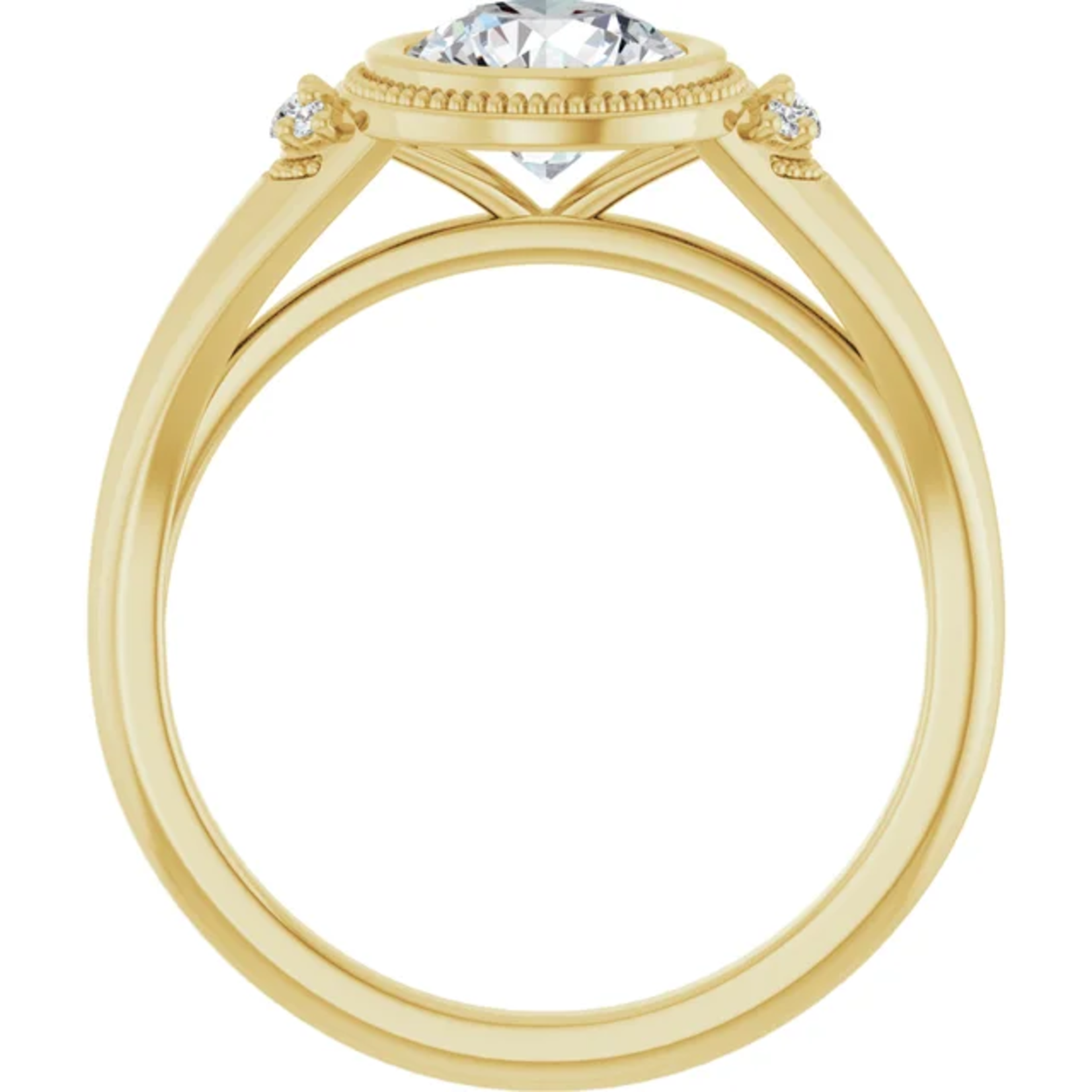 Ever & Ever Round Bezel with accent stones and Miligree Ring