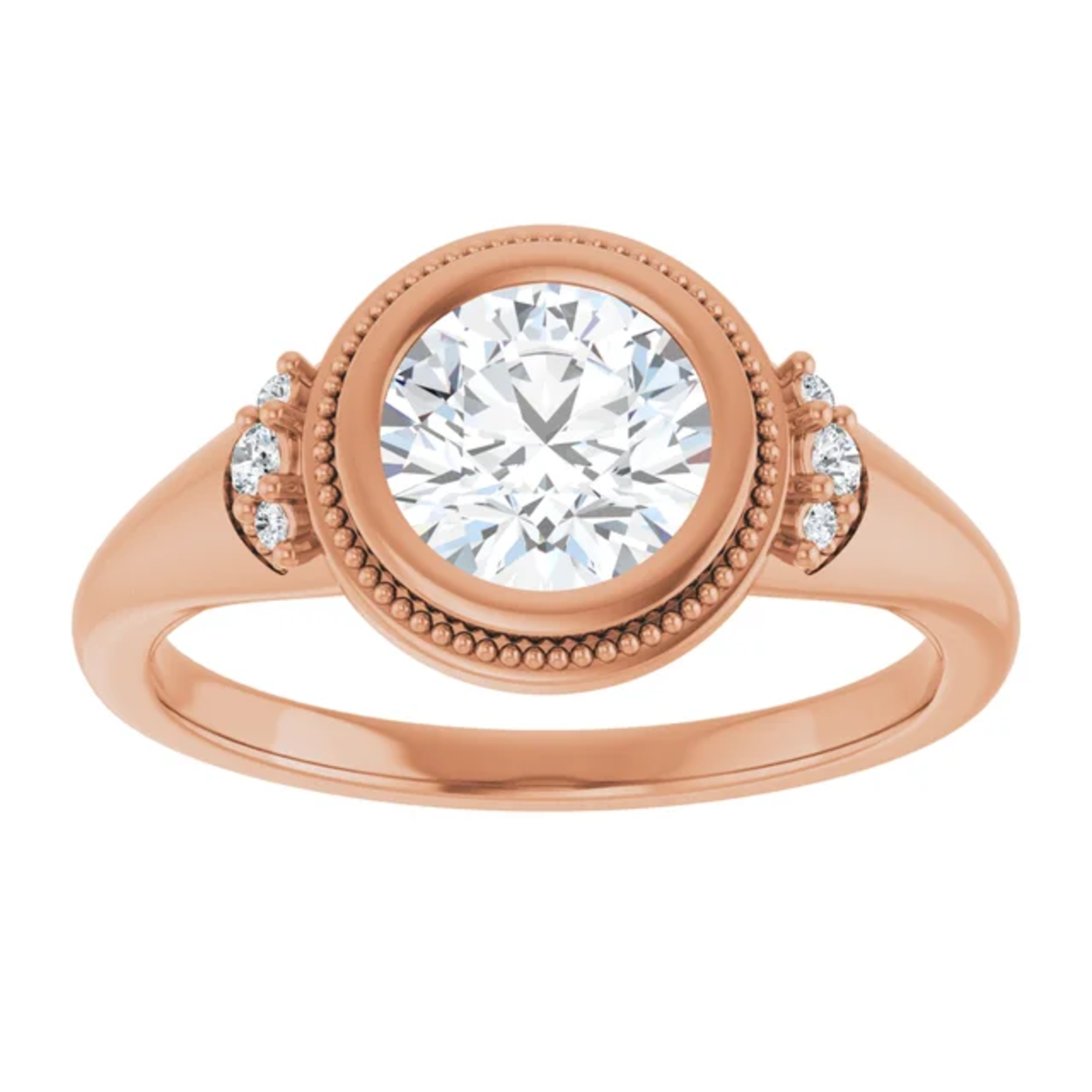 Ever & Ever Round Bezel with accent stones and Miligree Ring
